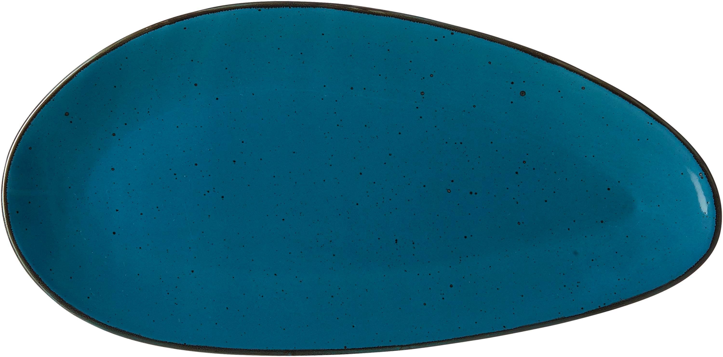 Ritzenhoff & Breker Servierplatte Taste petrol Platte oval 35,5x17cm