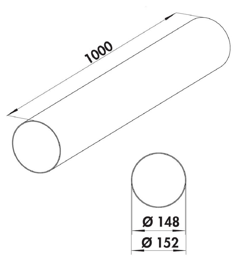 Thumbnail - Naber Montagezubehör Dunstabzugshaube COMPAIR flow round 150 R-1000 System 150 Rundrohr 4052102
