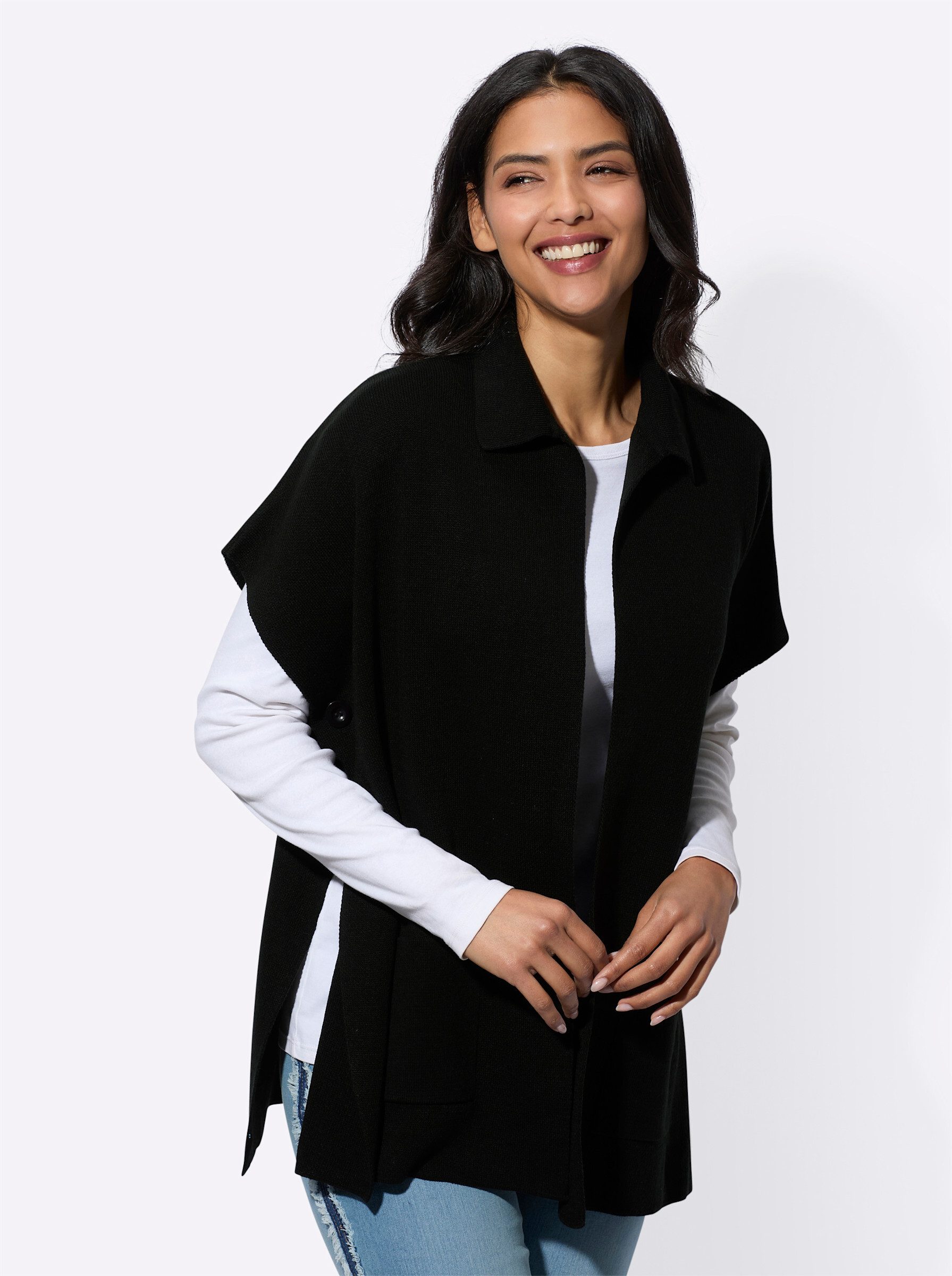 Sieh an! Strickjacke Strickponcho