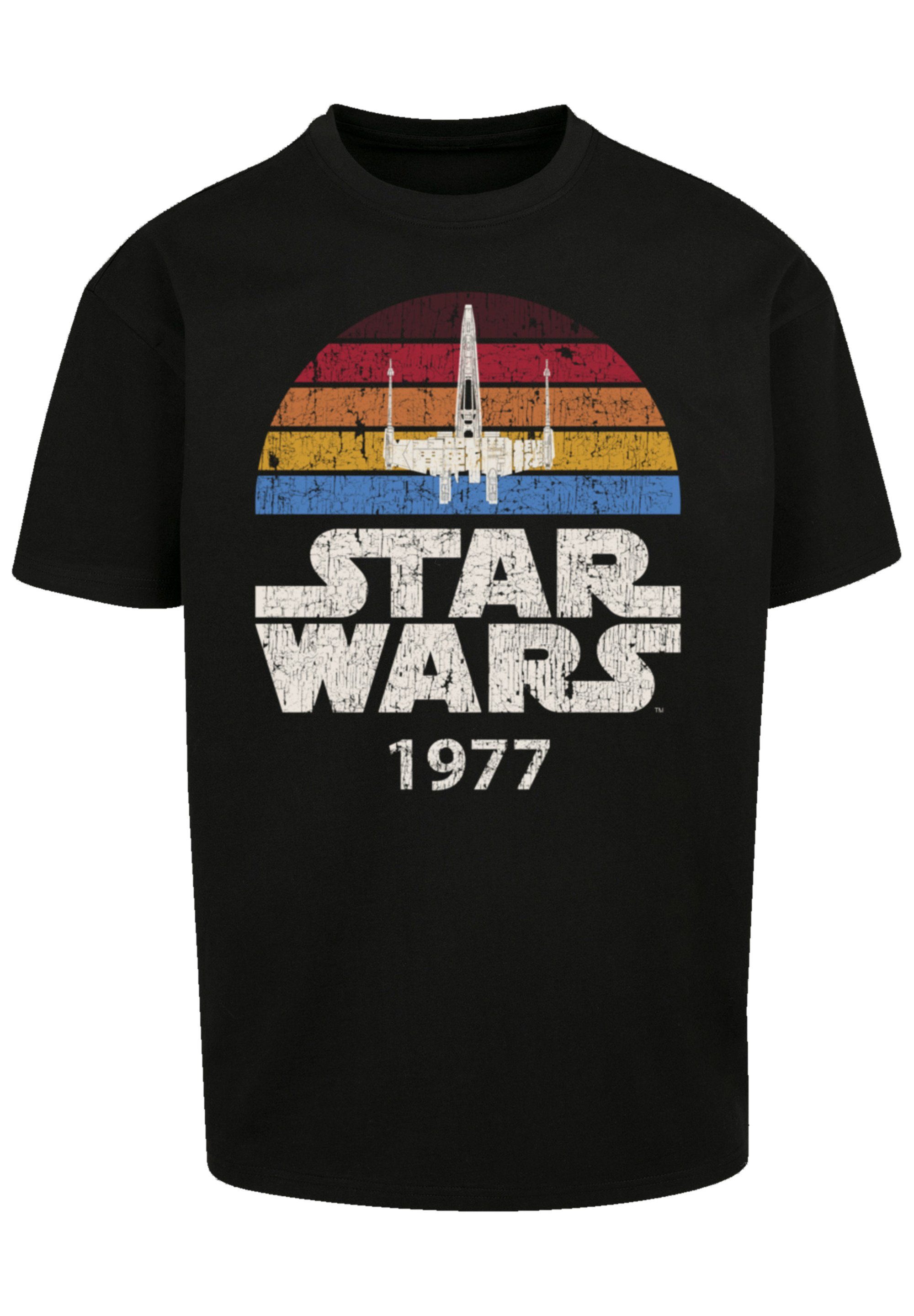 und Passform Weite T-Shirt Schultern F4NT4STIC T überschnittene 1977 Trip Star X-Wing Qualität, Premium Wars