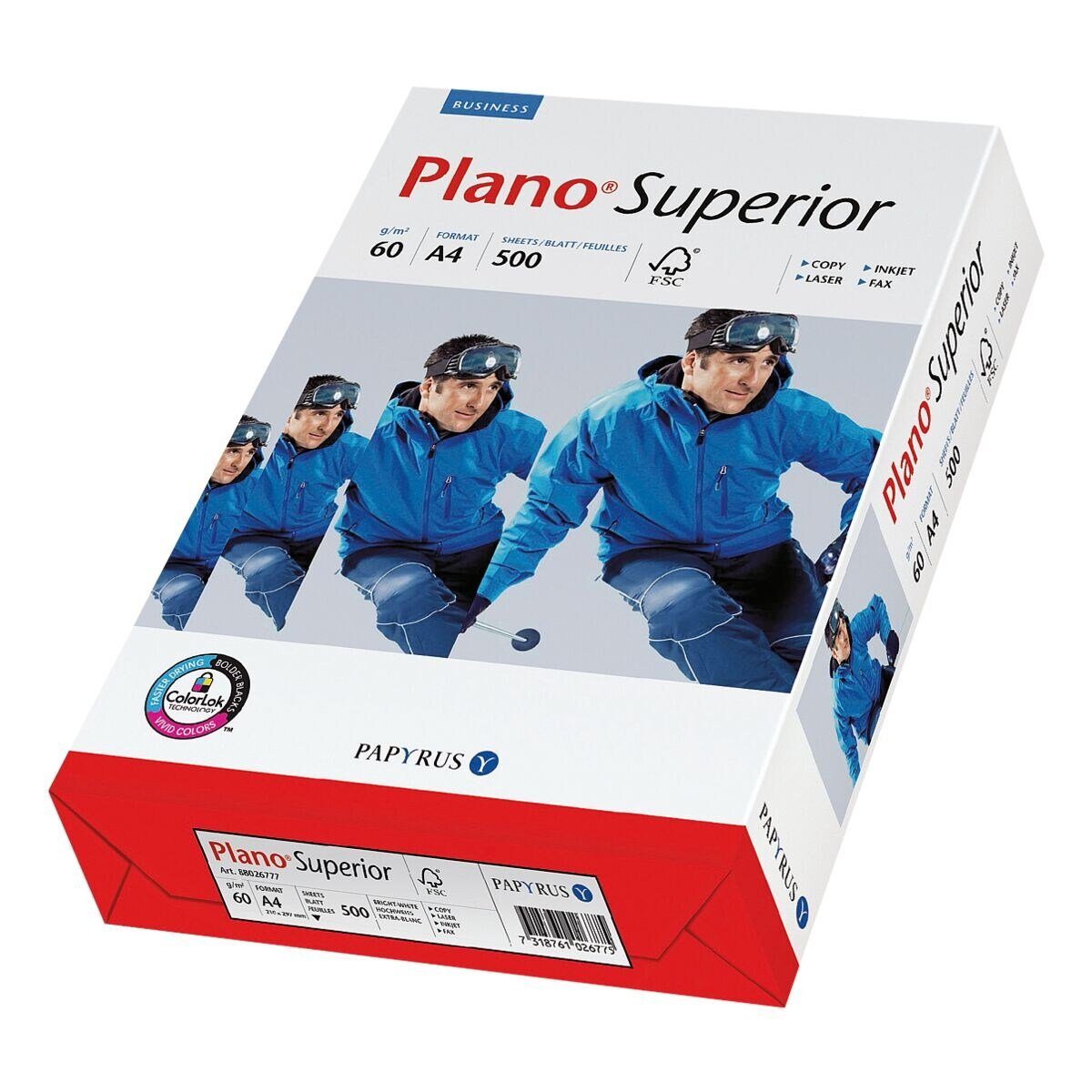 PLANO Druckerpapier Superior, Format DIN A4, 60 g/m², 165 CIE, 500 Blatt