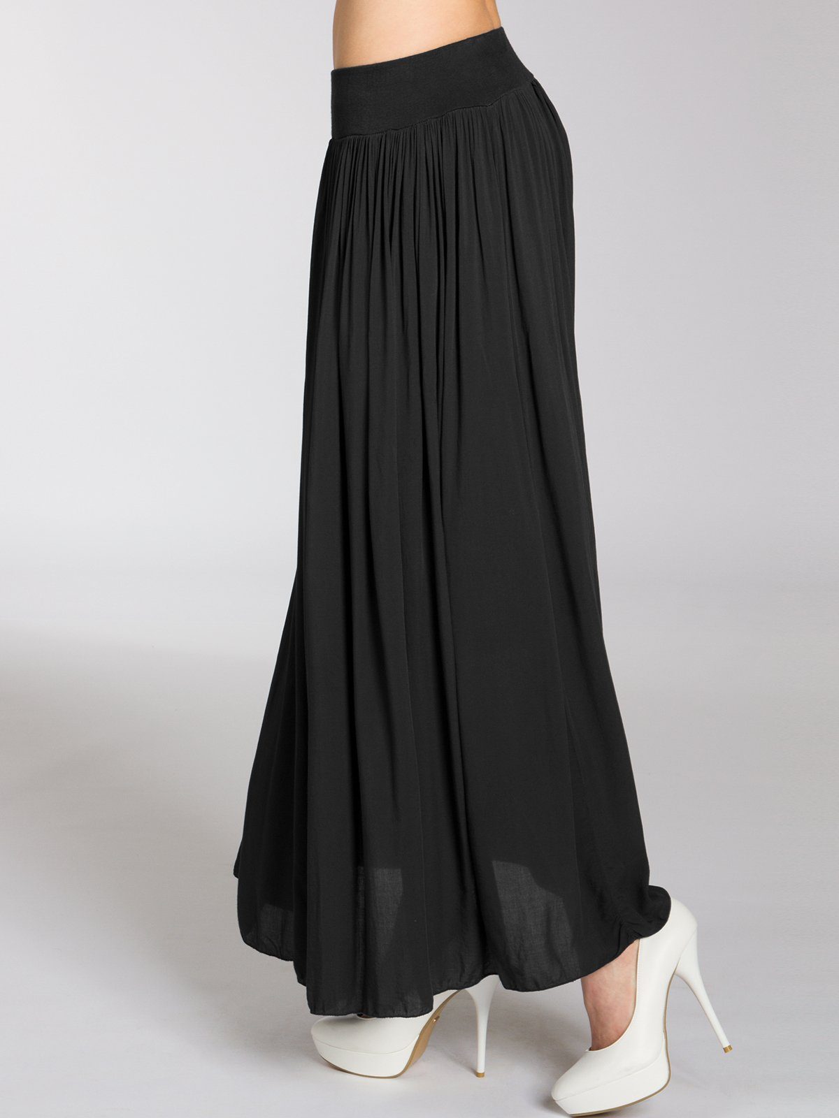 Caspar Faltenrock RO034 leichter langer eleganter Damen Sommer Rock Maxirock - bodenlang bei ca. 157 cm Körpergröße