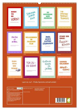 CALVENDO Wandkalender Lach du nur! - Flotte Sprüche schnell erklärt (Premium, hochwertiger DIN A2 Wandkalender 2023, Kunstdruck in Hochglanz)