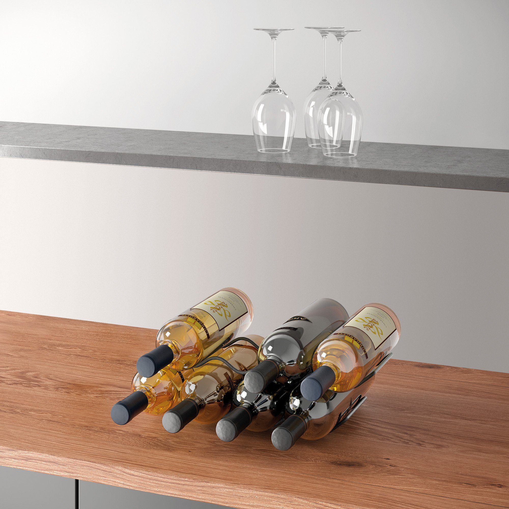 Metaltex Weinflaschenhalter Wave20 Lava, (Set, 2-St), Metall, pulverbeschichtet, für bis zu 20 Flaschen nutzbar