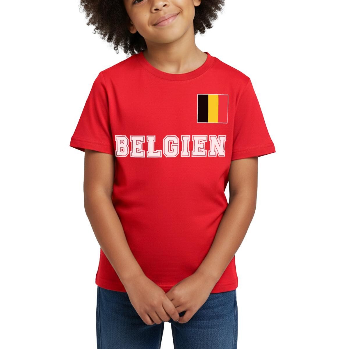 Spreadshirt T-Shirt Belgien Trikot, Belgien Fußball Kinder T-Shirt (1-tlg) Fällt klein aus. Wir empfehlen, eine Größe größer zu bestellen.