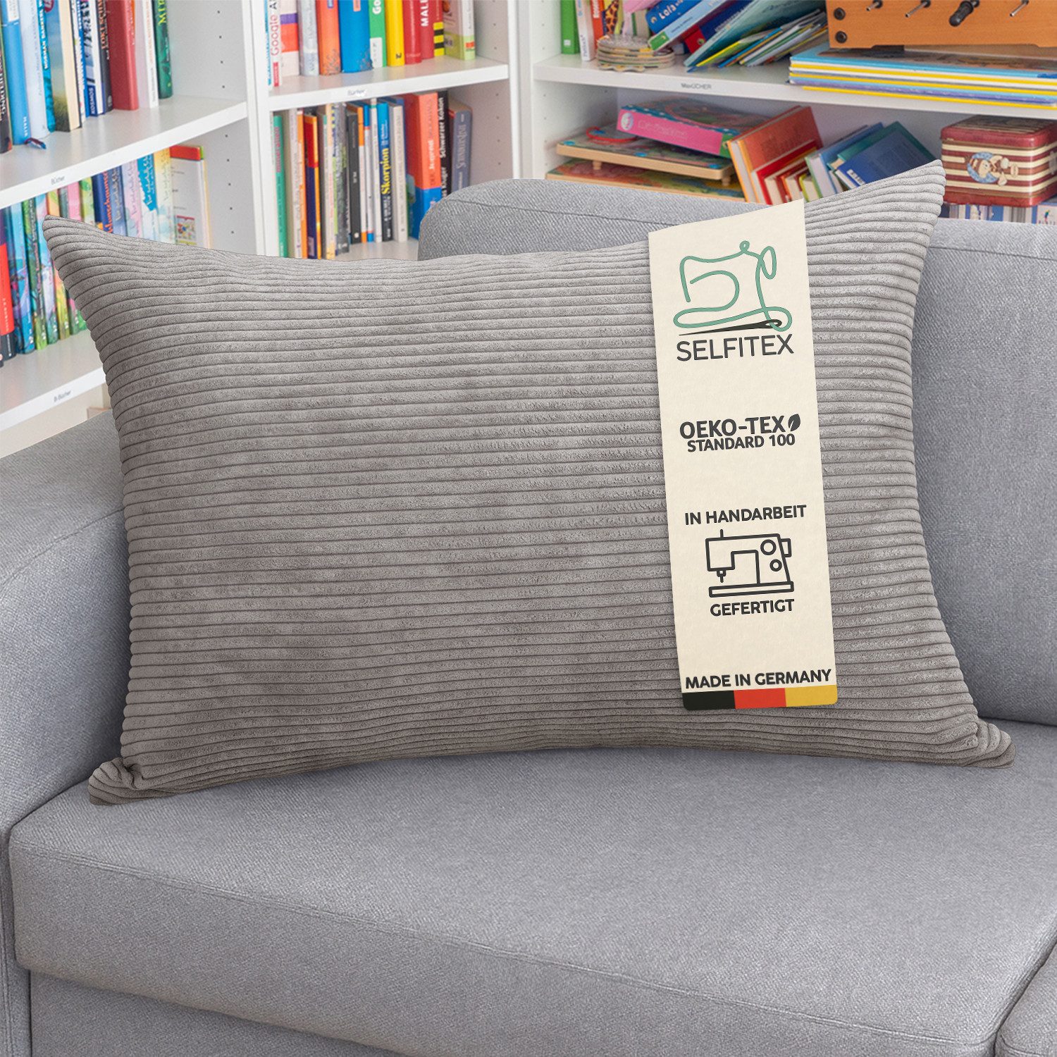 Selfitex Декоративные подушки 60 x 80 cm inkl. Füllkissen, Sofakissen, versch. Stoffe zur Auswahl, für Couch, Sofa und Bett