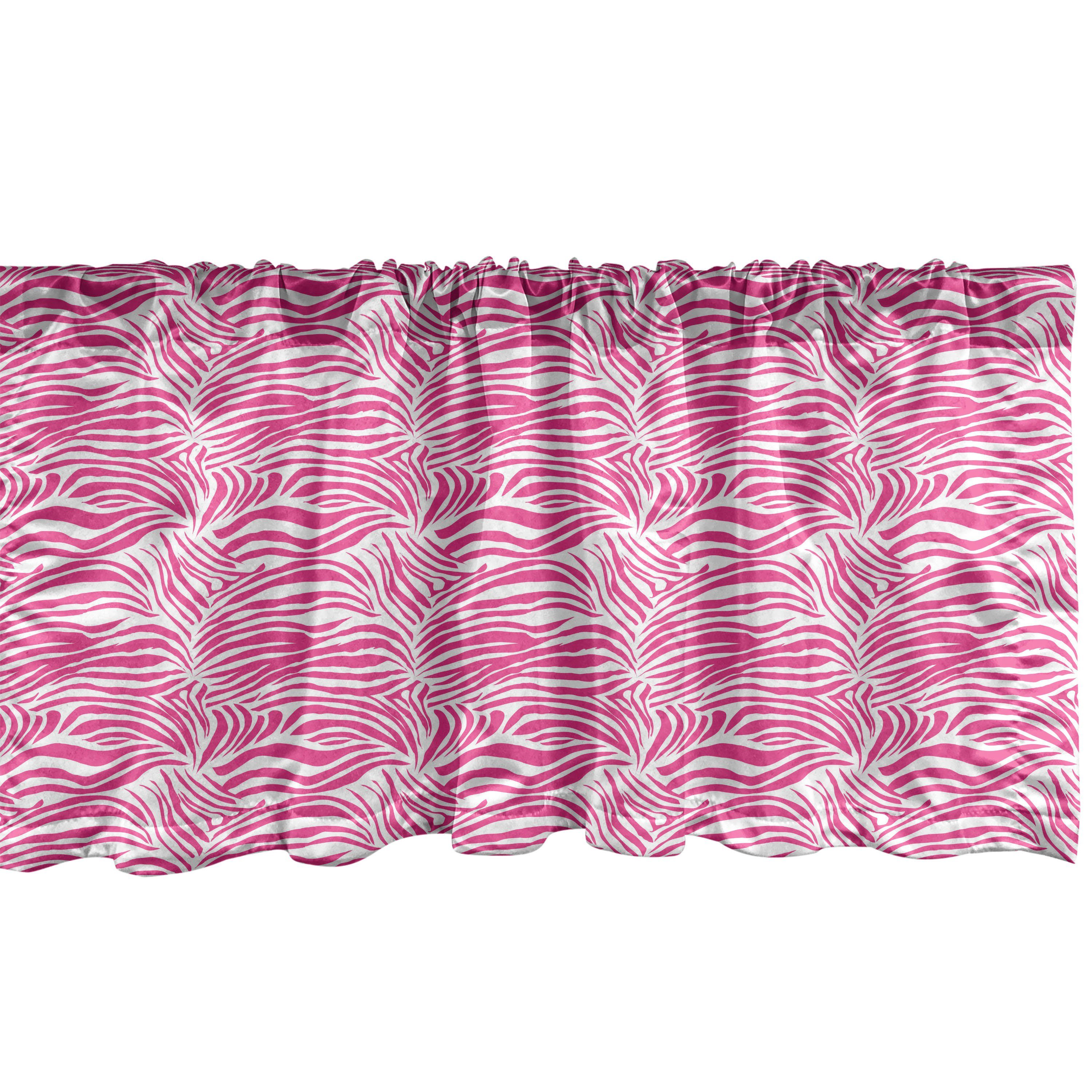 Scheibengardine Vorhang Volant für Küche Schlafzimmer Dekor mit Stangentasche, Abakuhaus, Microfaser, Tier Safari Zebra-Streifen