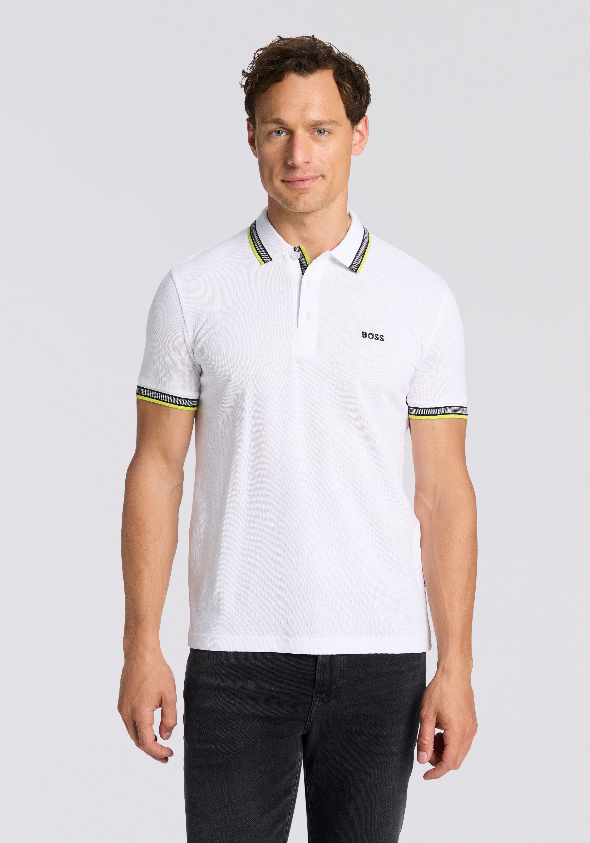 BOSS GREEN Poloshirt Paddy mit kontrastfarbenen Streifen am Kragen günstig online kaufen