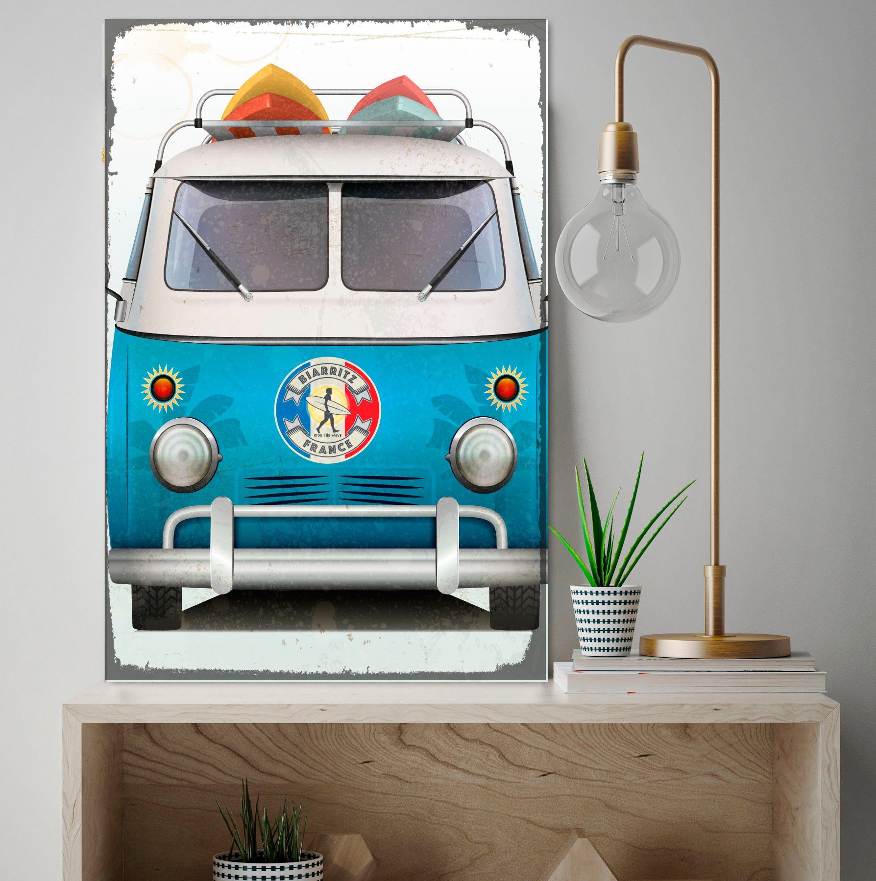 Metallbild Biarritz Surf Bus