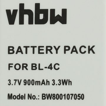 vhbw passend für BLU Jenny 2, Q170T, Q170W, Samba TV, T276T, T278X, Zoey 2 Smartphone-Akku 900 mAh