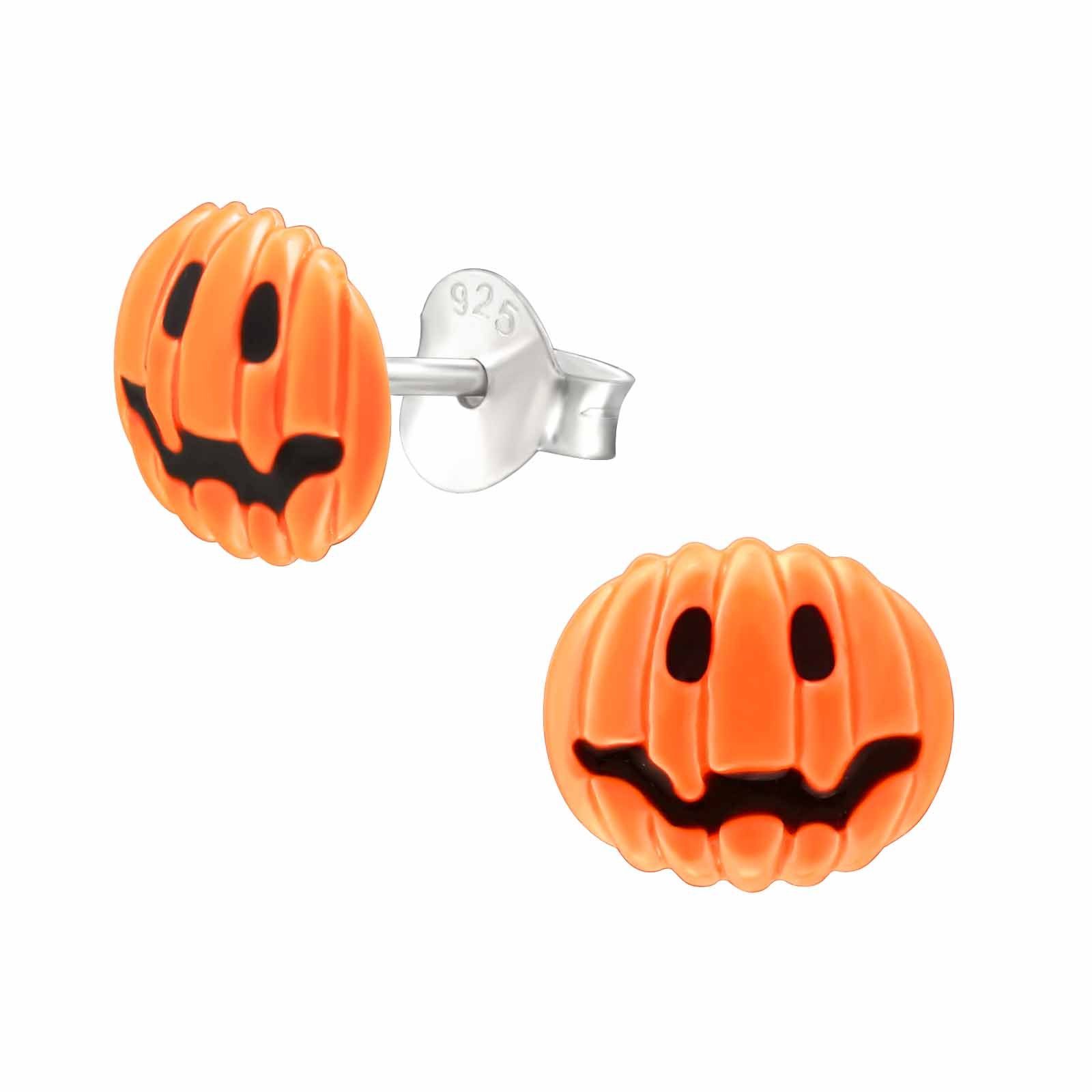 BUNGSA Ohrstecker-Set Ohrstecker Halloween Kürbis aus 925 Silber (1 Paar (2 Stück), 2-tlg), Ohrschmuck Ohrringe