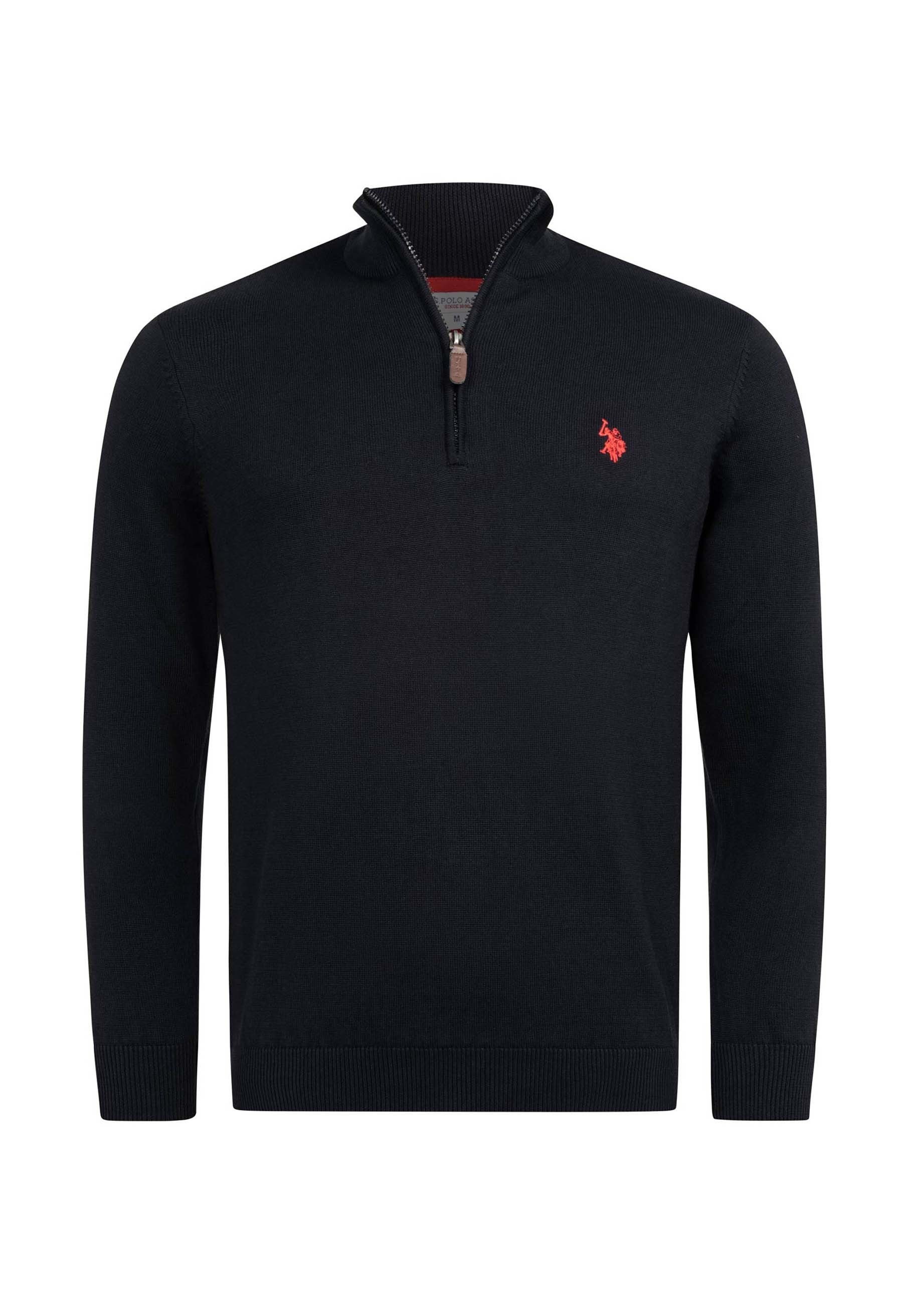 U.S. Polo Assn. Stehkragenpullover USKnooxx – Herren Half-Zip Strickpullover Baumwoll-Viskose-Mix, weiche Qualität und sportiver Look – Bild 5 von 5