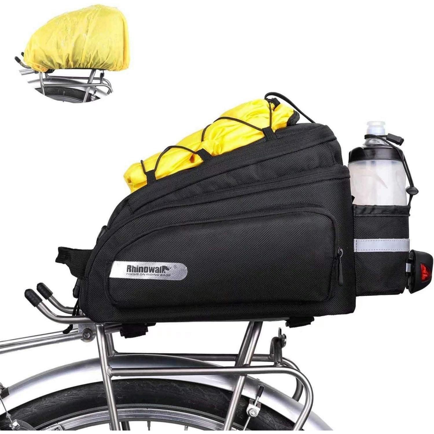 LuxusKollektion Fahrrad-Gepäckträger Fahrrad Gepäckträgertasche 12L Rücksitz Tasche Schwarz