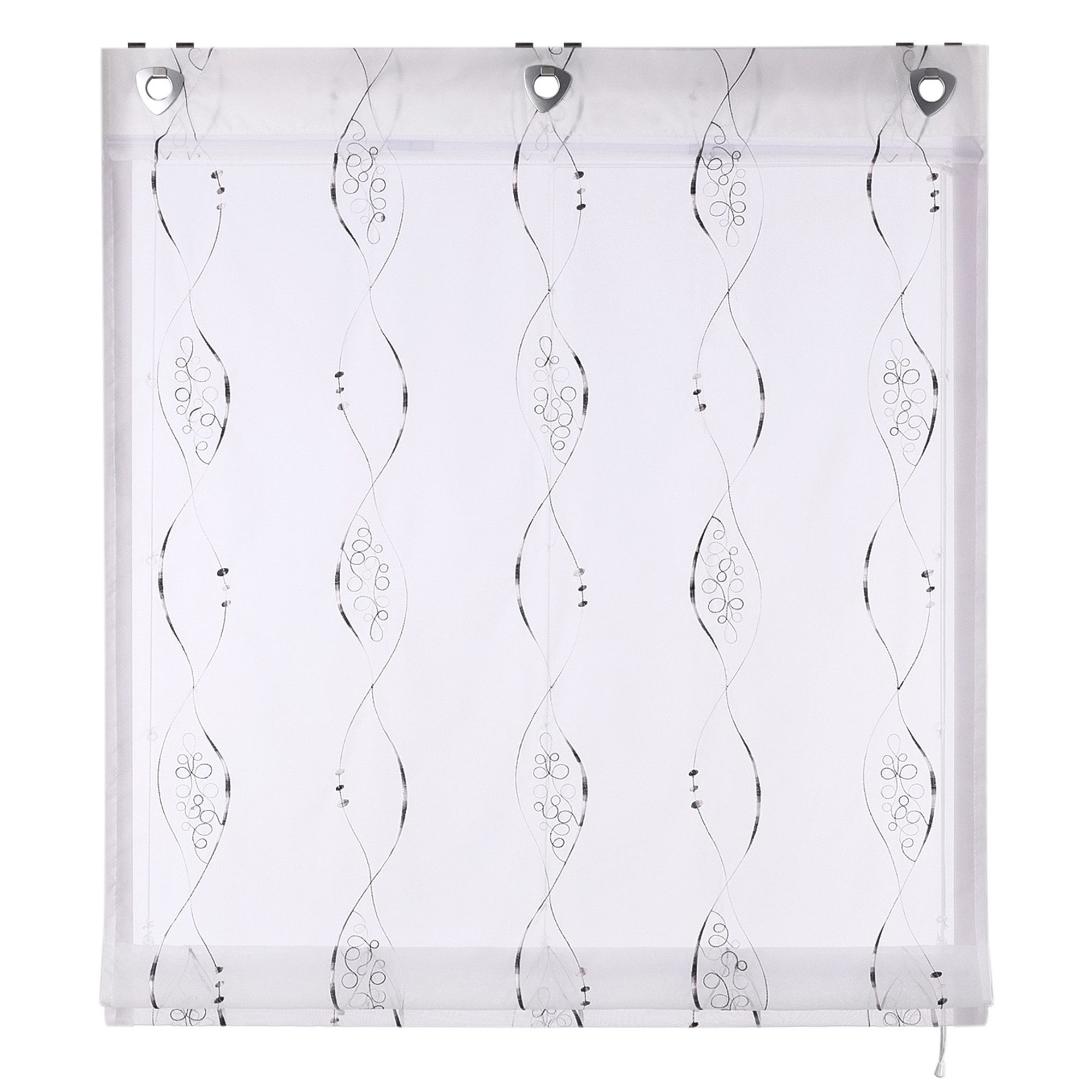 Joyswahl Raffrollo, mit Hakenaufhängung, ohne Bohren Bestickt Gardinen Ösen günstig online kaufen