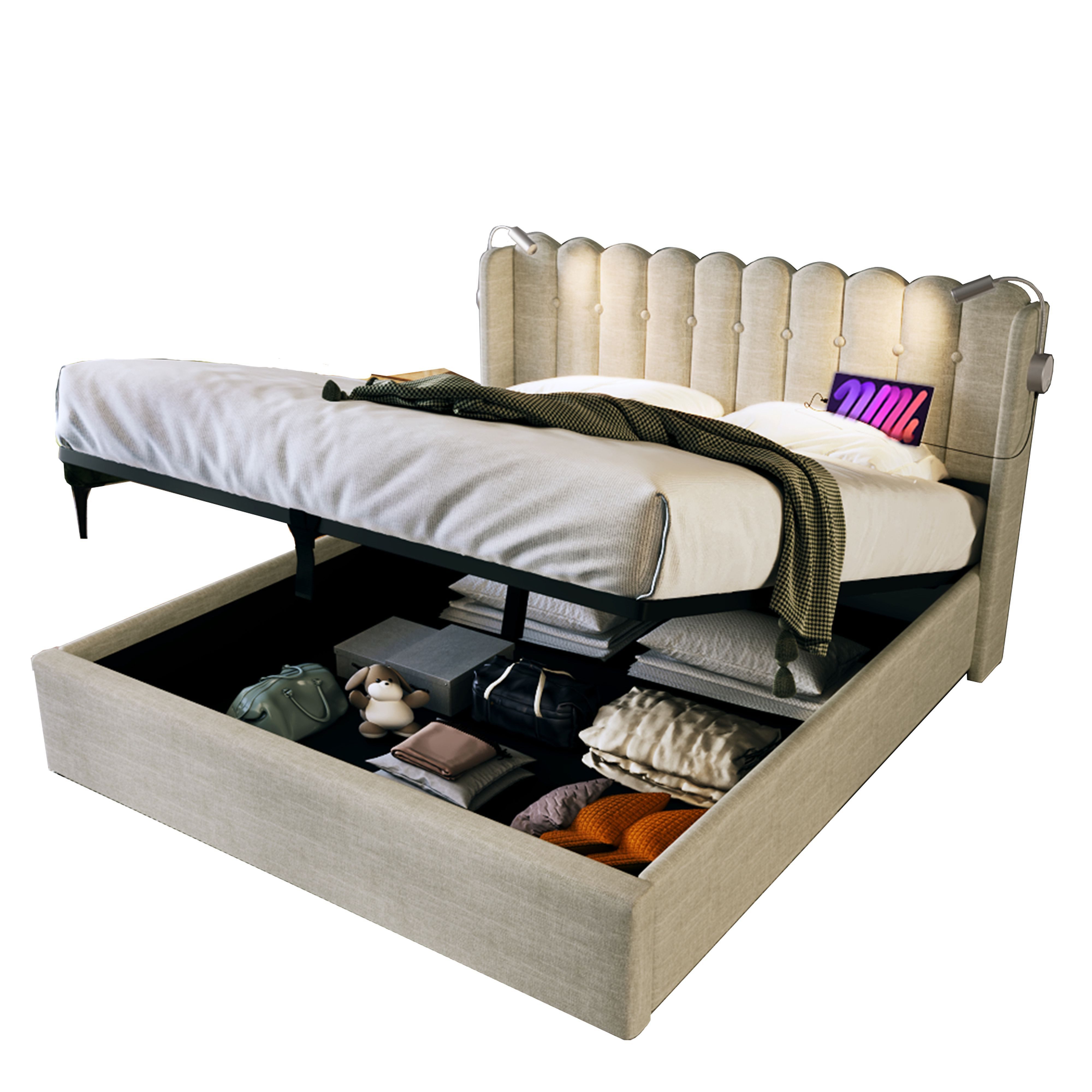 BlingBin Einzelbett Polsterbett (1-tlg., Ladefunktion und günstig online kaufen