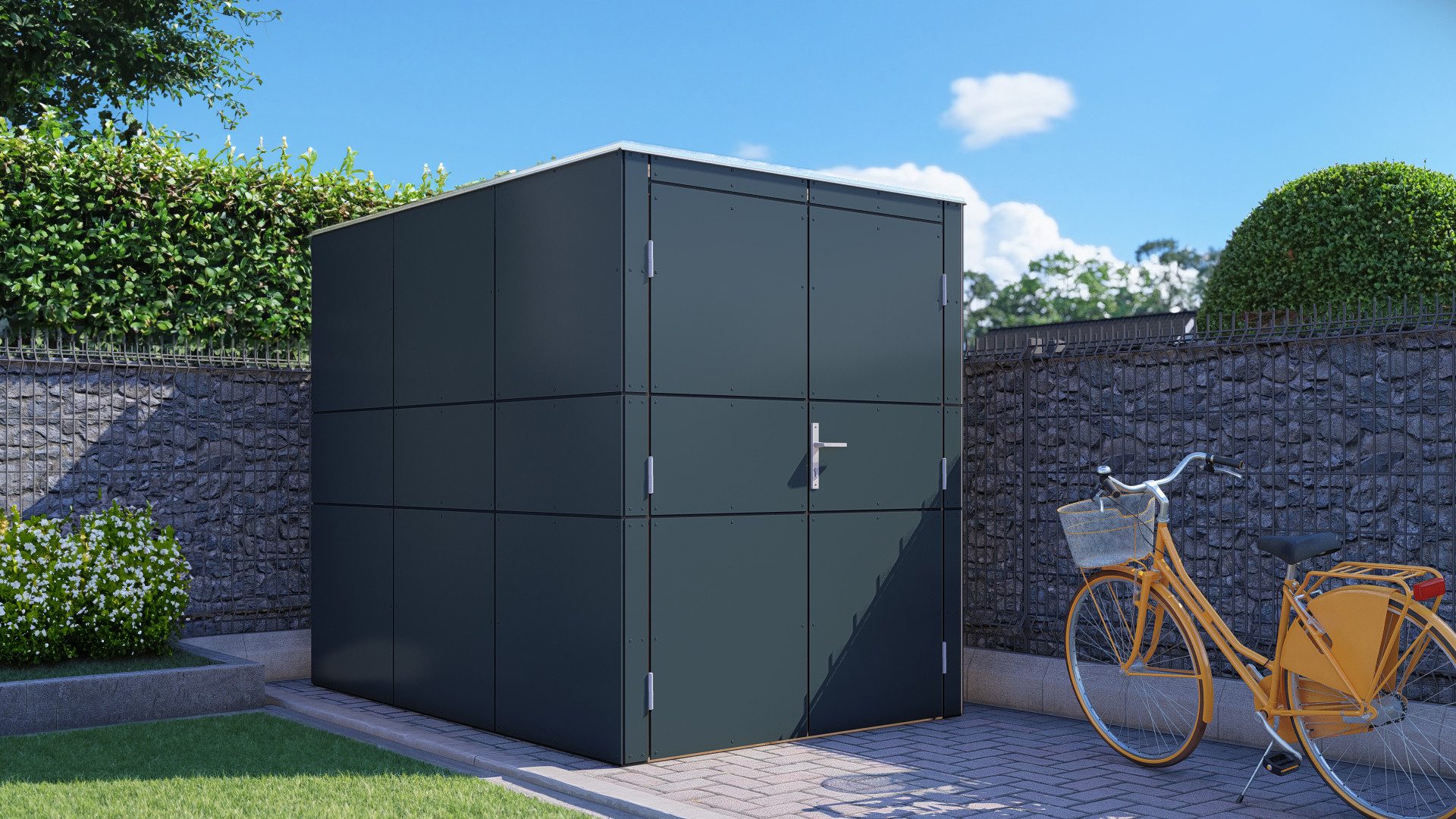 BERTILO Fahrradbox HPL Bike in verschiedenen Farben, HPL, witterungsbeständig, farbstabil, BxTxH: 155x235x194 cm