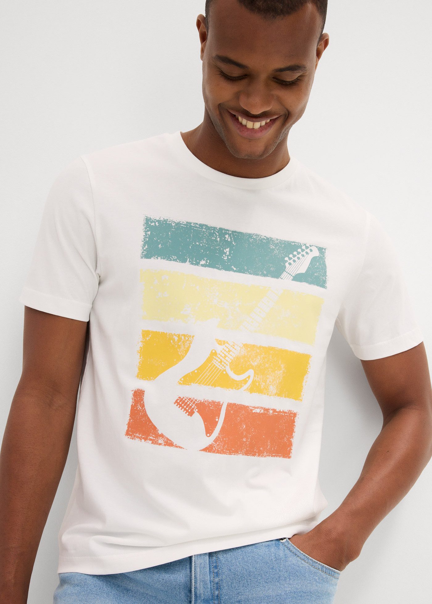 bonprix T-Shirt Regular Fit, mit Rundhalsausschnitt, aus reiner Baumwolle günstig online kaufen