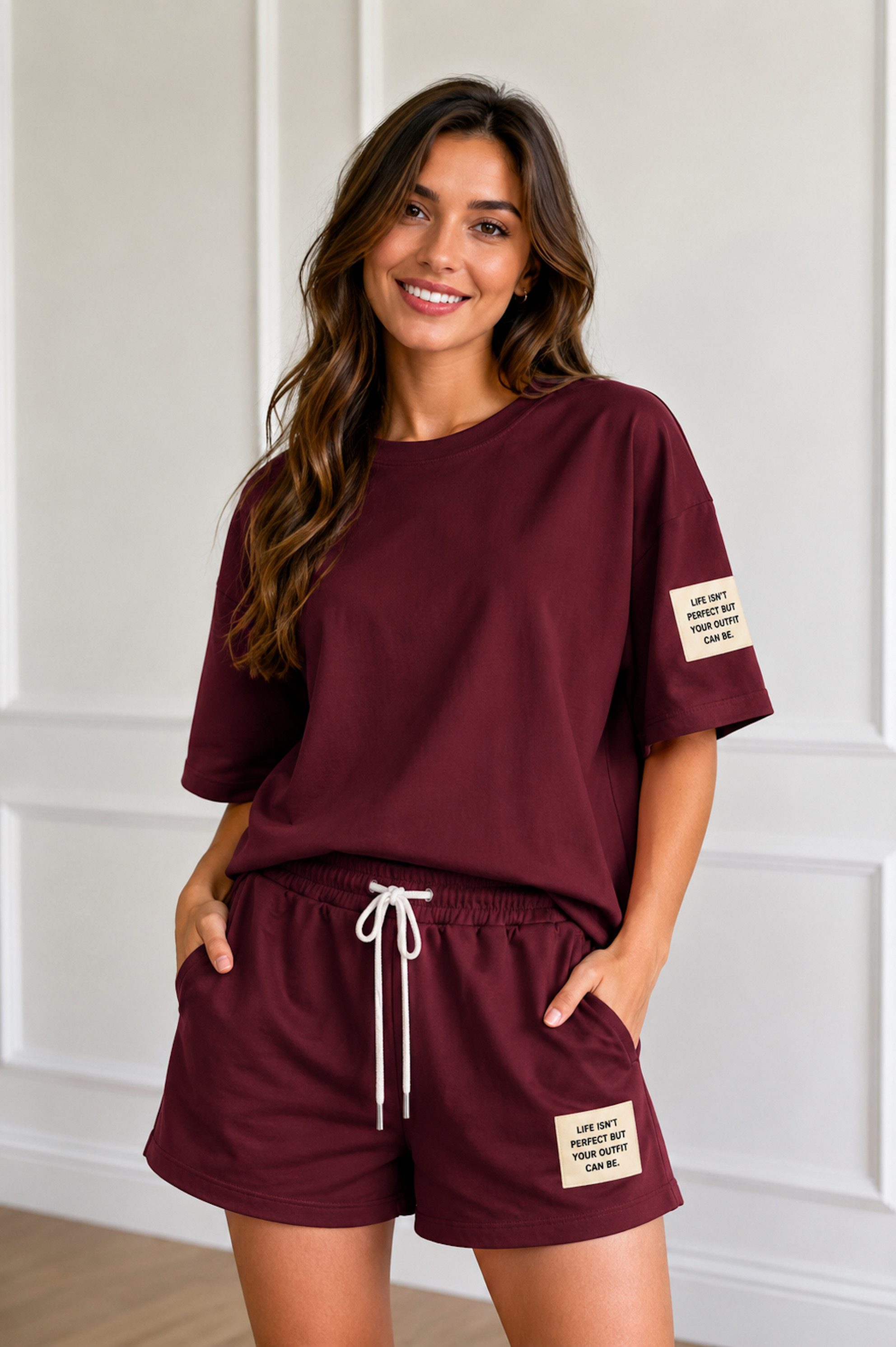 T-Shirt & Shorts Worldclassca Damen Zweiteiler Oversize SET Shirt + Shorts Jogginganzug