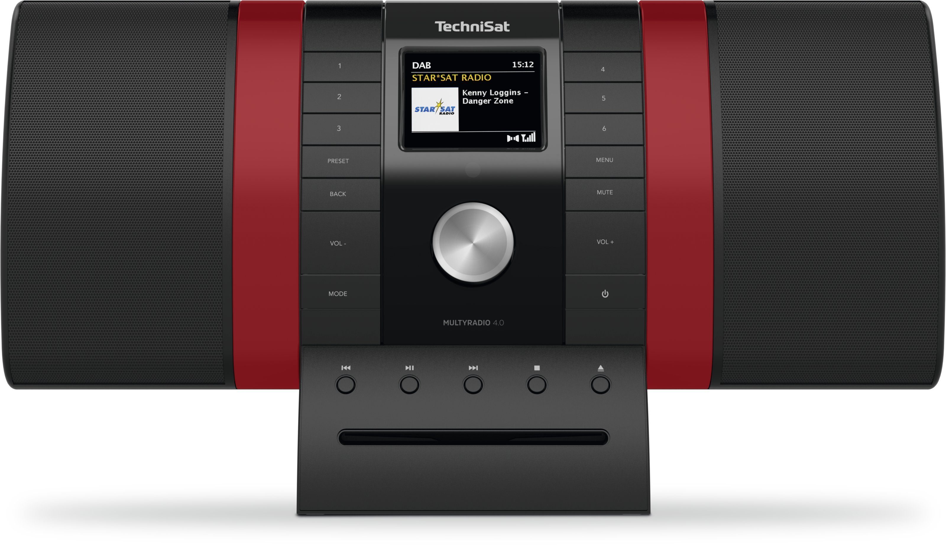 Alexa Digitalradio (iOS, (Digitalradio MULTYRADIO 20,00 Steuerung Sprachsteuerung, Amazon Schwarz/Rot Bluetooth-Audiostreaming, UKW, TechniSat 4.0 W, (DAB), CONNECT-App per TechniSat Android) (DAB)