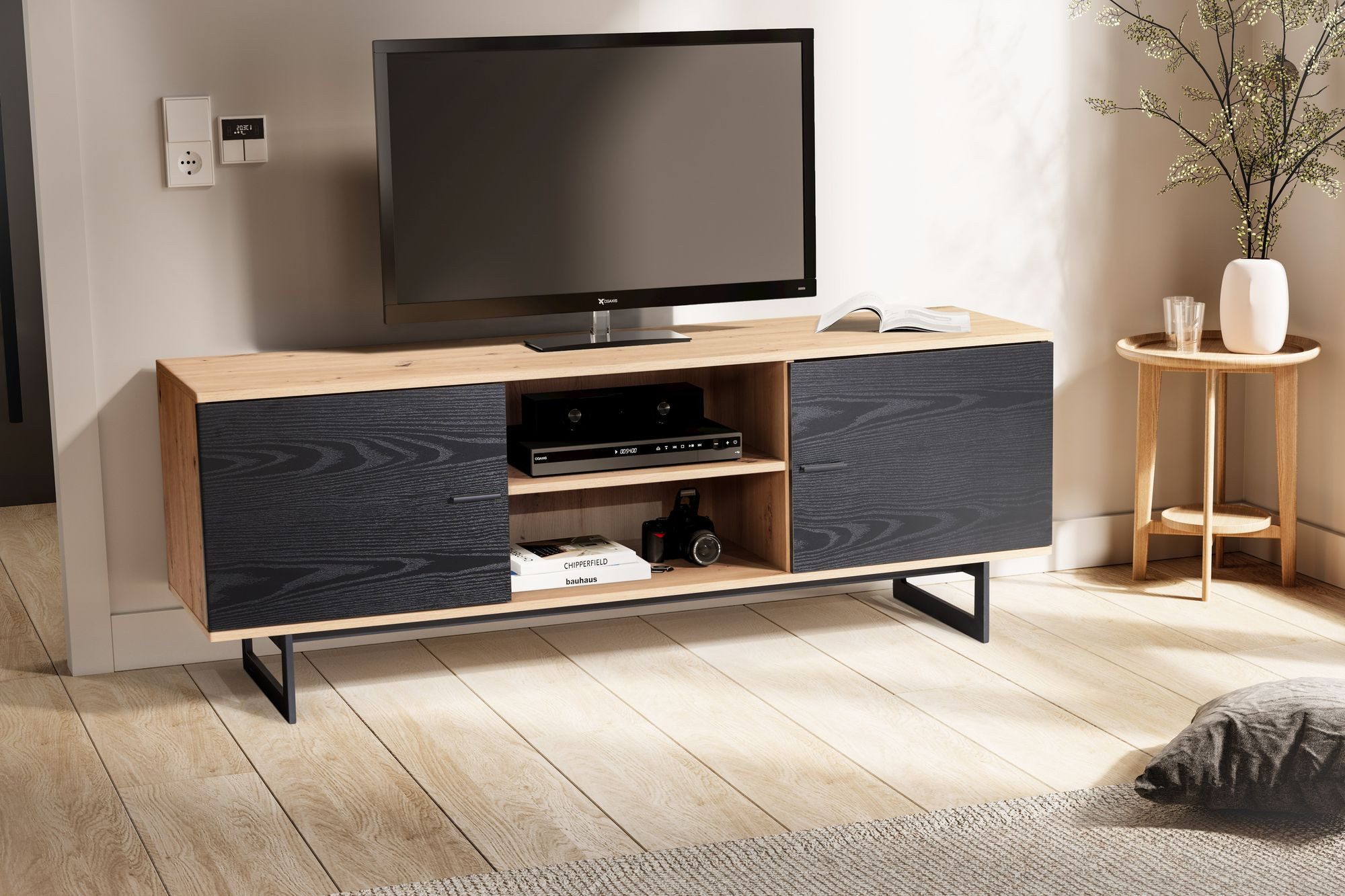 FINEBUY Lowboard FB56085 TV Schrank 150 cm Fernsehkommode Fernsehschrank Ei günstig online kaufen