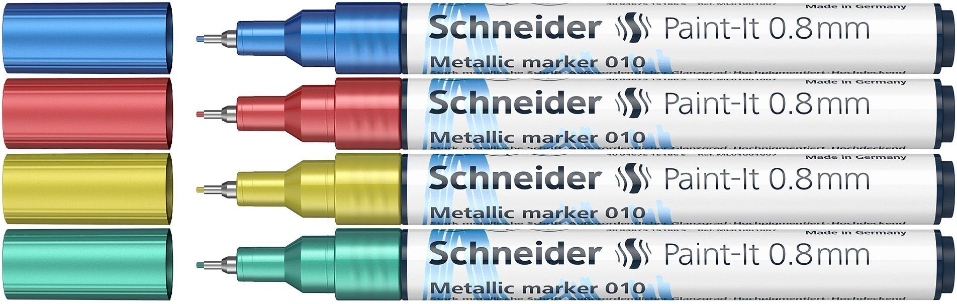 Schneider 4 Schneider 010 Lackmarker farbsortiert 0,8 mm Tintenpatrone