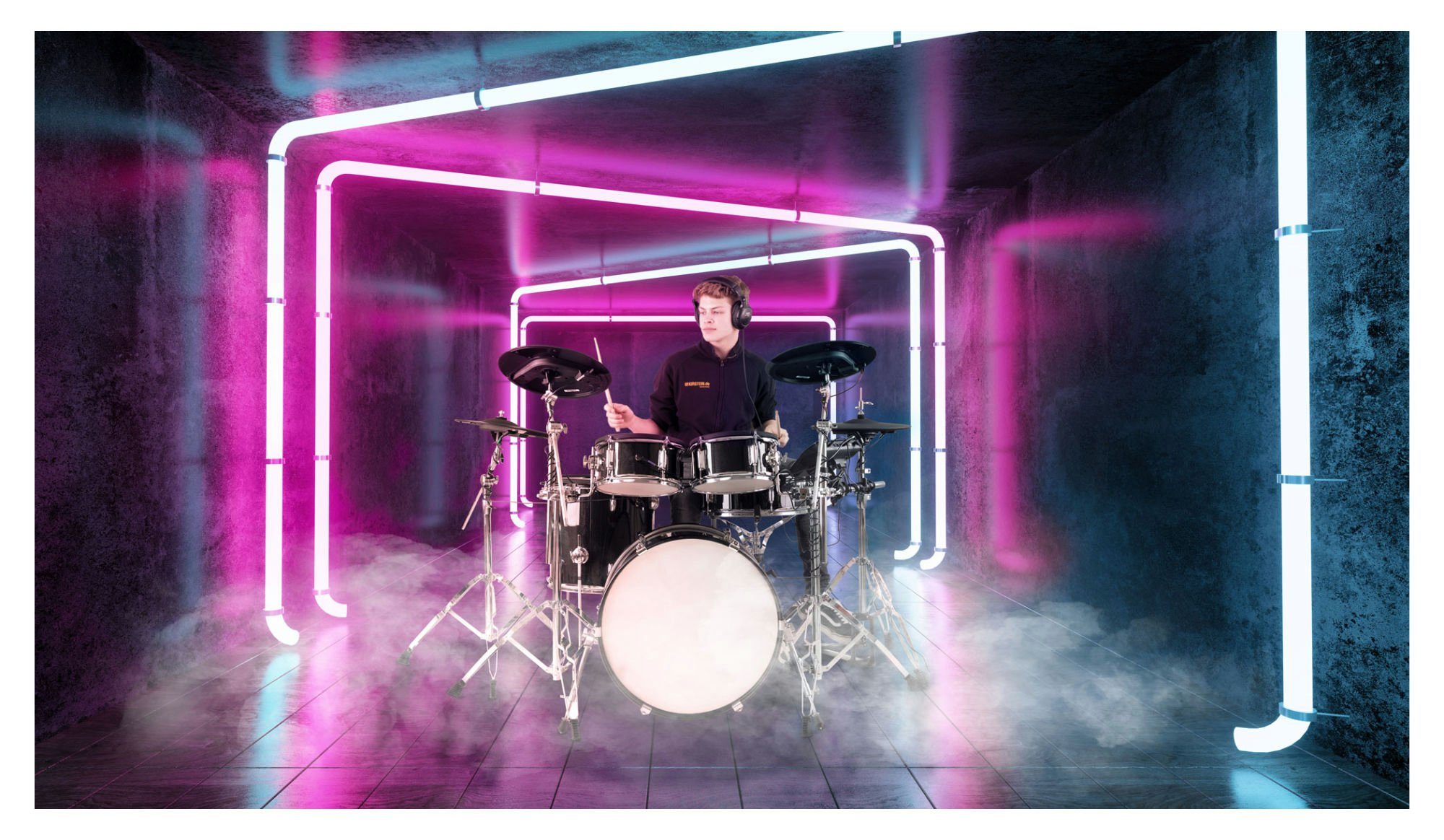XDrum E-Drum DD-670 Mesh E-Drum Kit - mit echter HiHat und Holzkesseln, 15-St., inkl. Hocker, Monitor, Kabel und Sticks