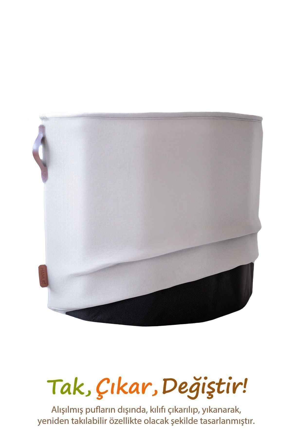 en.casa Polsterbank (1-St), Zylinder-Pouf mit waschbarem Bezug 40 x 32 cm Polyester Grau 89860278