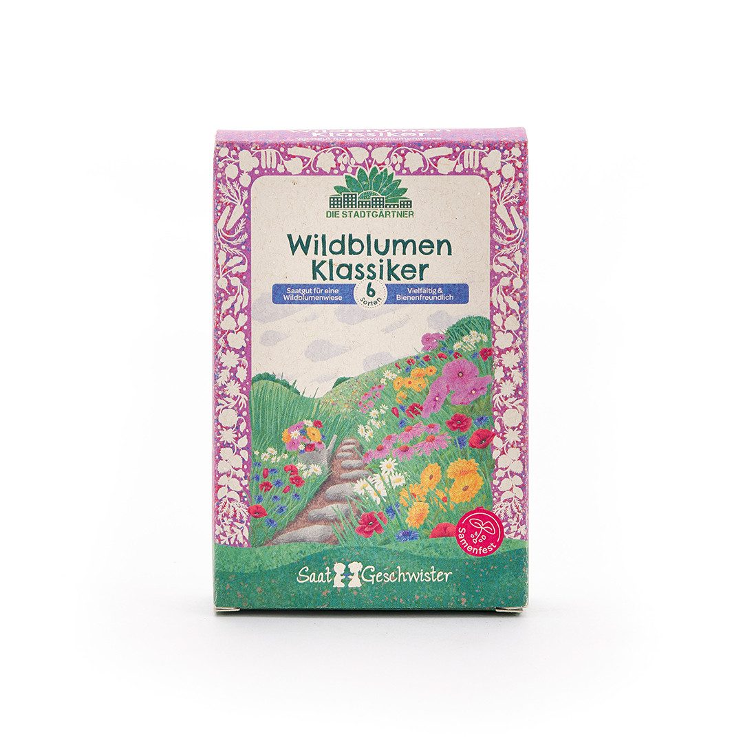 Blumensamen Saatgut-Set mit 6 Wildblumen-Klassikern, Tolles Garten-Geschenk