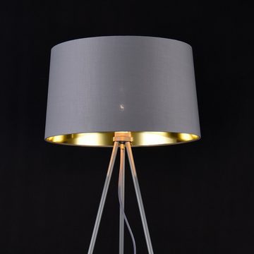 lux.pro Stehlampe, ohne Leuchtmittel, »Manchester« Stehleuchte Design Lampe Metall Grau/Gold