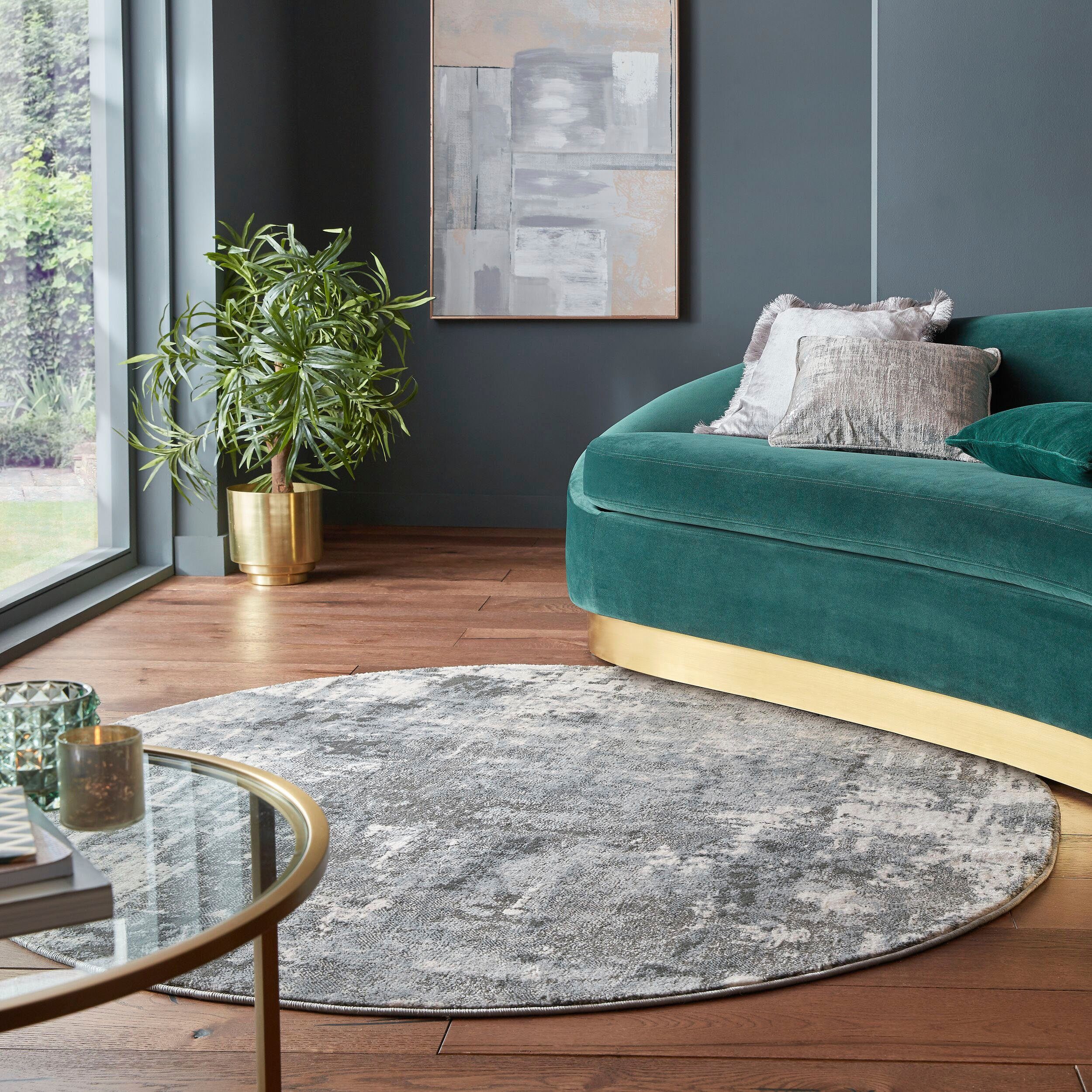 10 FLAIR grau RUGS, rund, Teppich mm Wonderlust, Höhe: