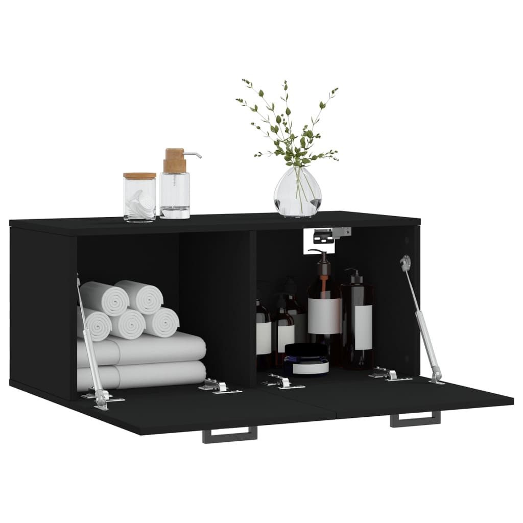 vidaXL Hängeschrank Wandschrank Schwarz 80x36,5x35 cm günstig online kaufen