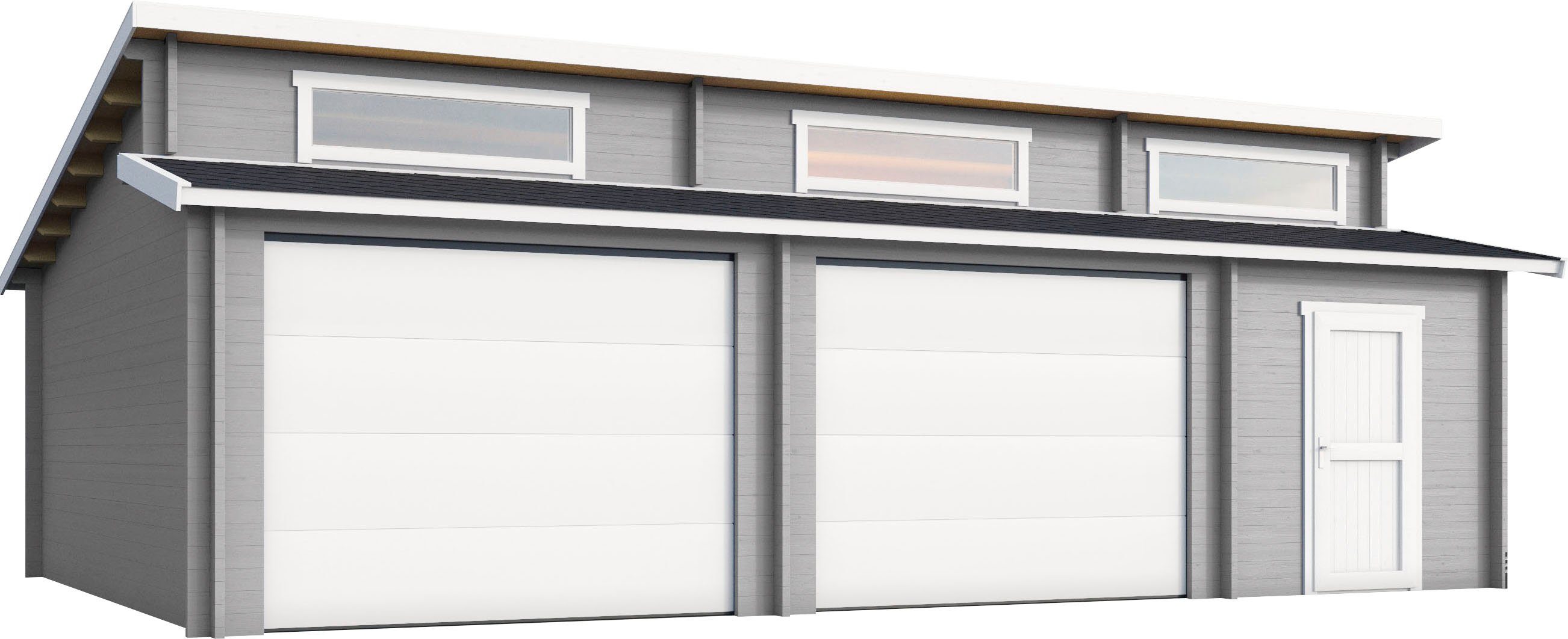 LASITA MAJA Garage Hawaii (Set, Für 2 Fahrzeuge geeignet), Garage + 2 Sektionaltore