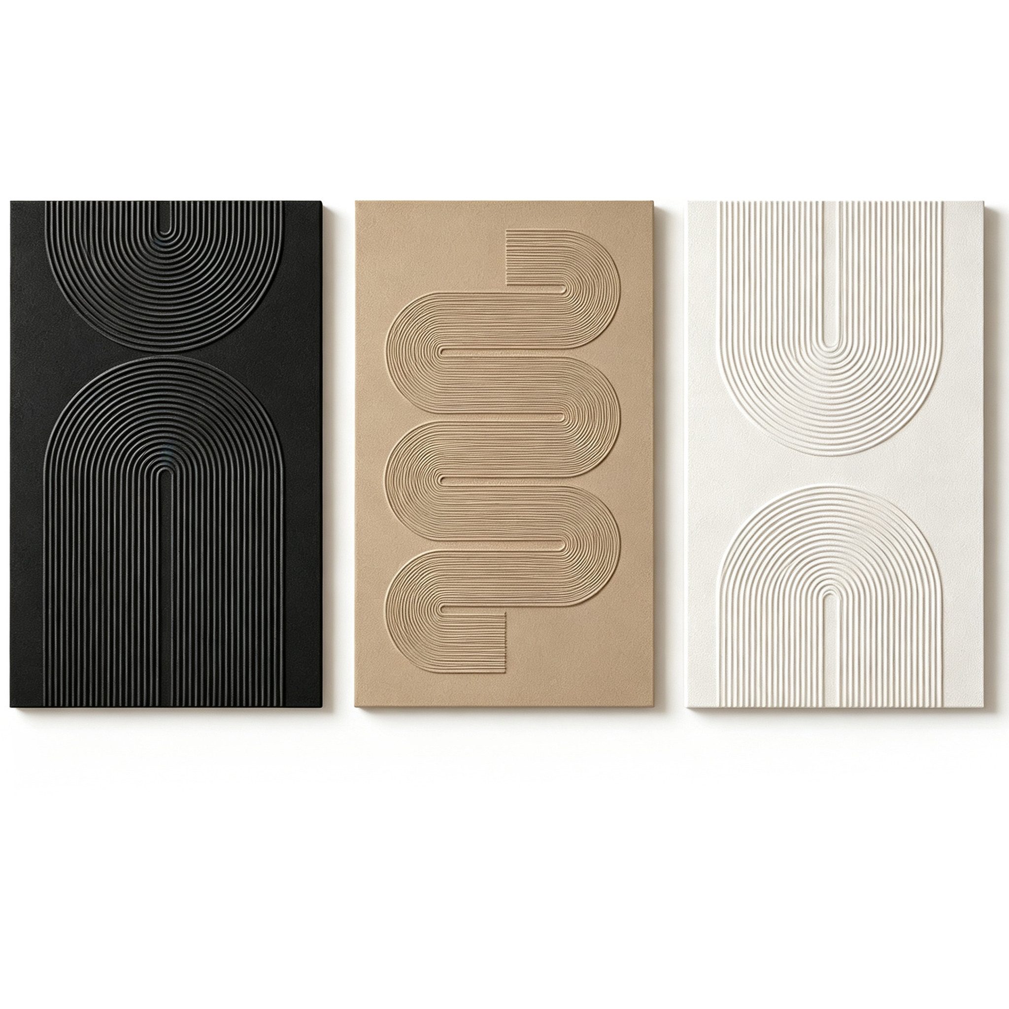 Zyronn Leinwandbild 3-teiliges minimalistisches geometrisches Leinwandbild-Set, Abstraktes Kunstbild, geeignet zur Dekoration von Flur und Büro
