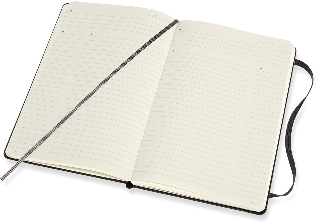 Notizbuch Professionelles Notizbuch Large A5 Hardcover 120 Blatt schwarz