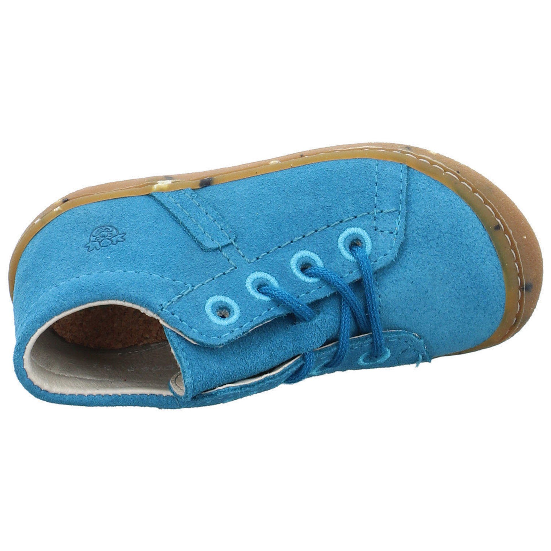 blau hell Lauflernschuhe Baby Krabbelschuhe Nubukleder Ricosta Schnürschuh