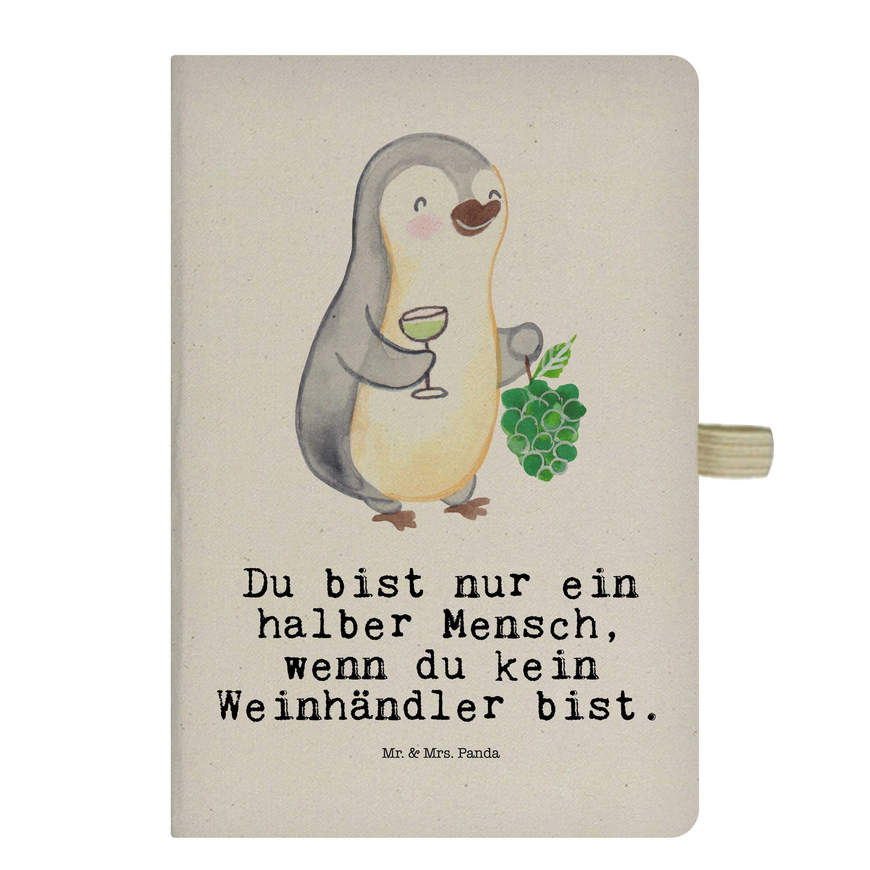 Geschenk, Notizbuch Mr. Transparent Mrs. - Mrs. - Weinhändler Mr. Panda Skizzenbuch, Herz & Schenken, mit Panda &