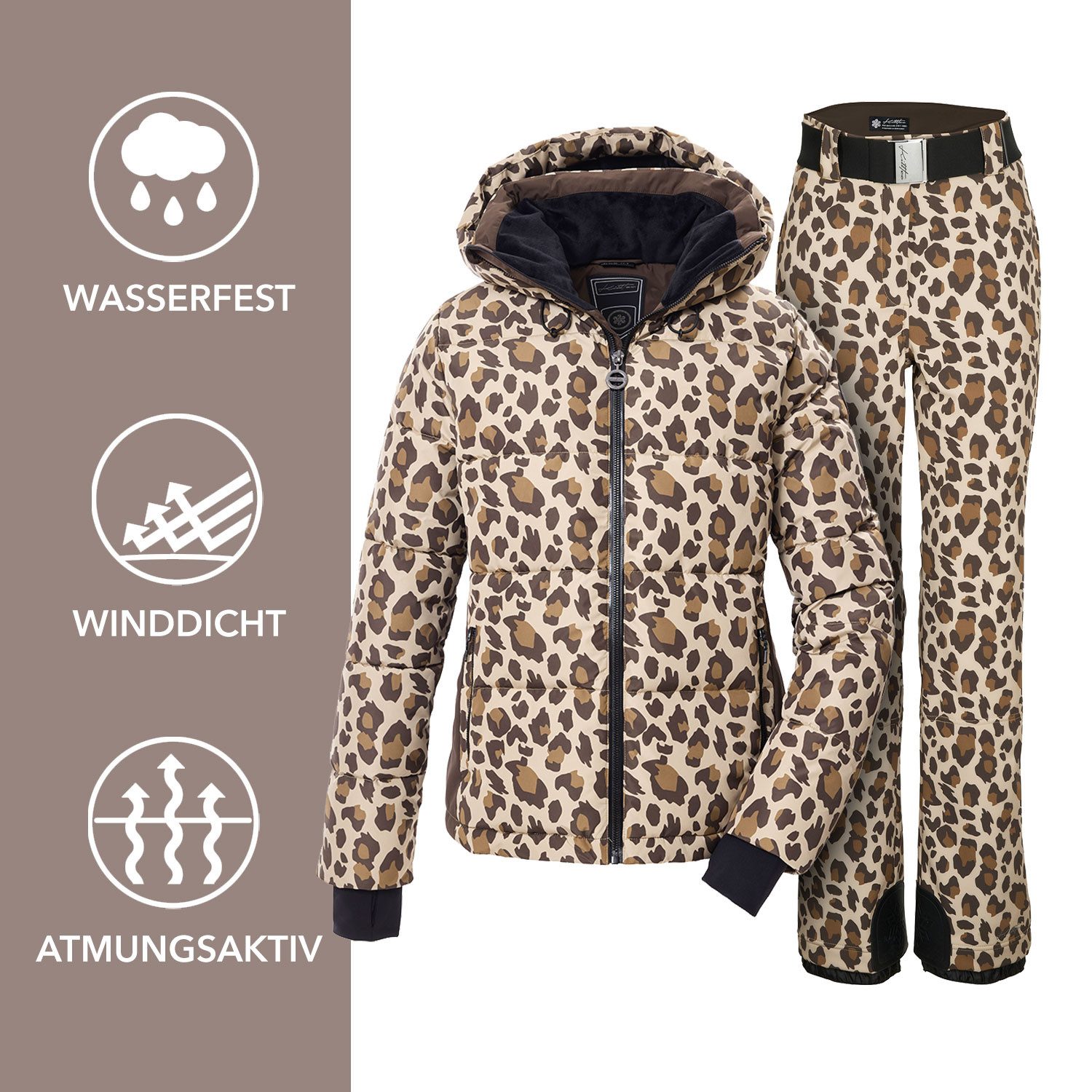 Killtec Skianzug Damen Leo Skijacke + Skihose, Schneefang - Wassersäule von 10.000 mm - verschweißte Nähte