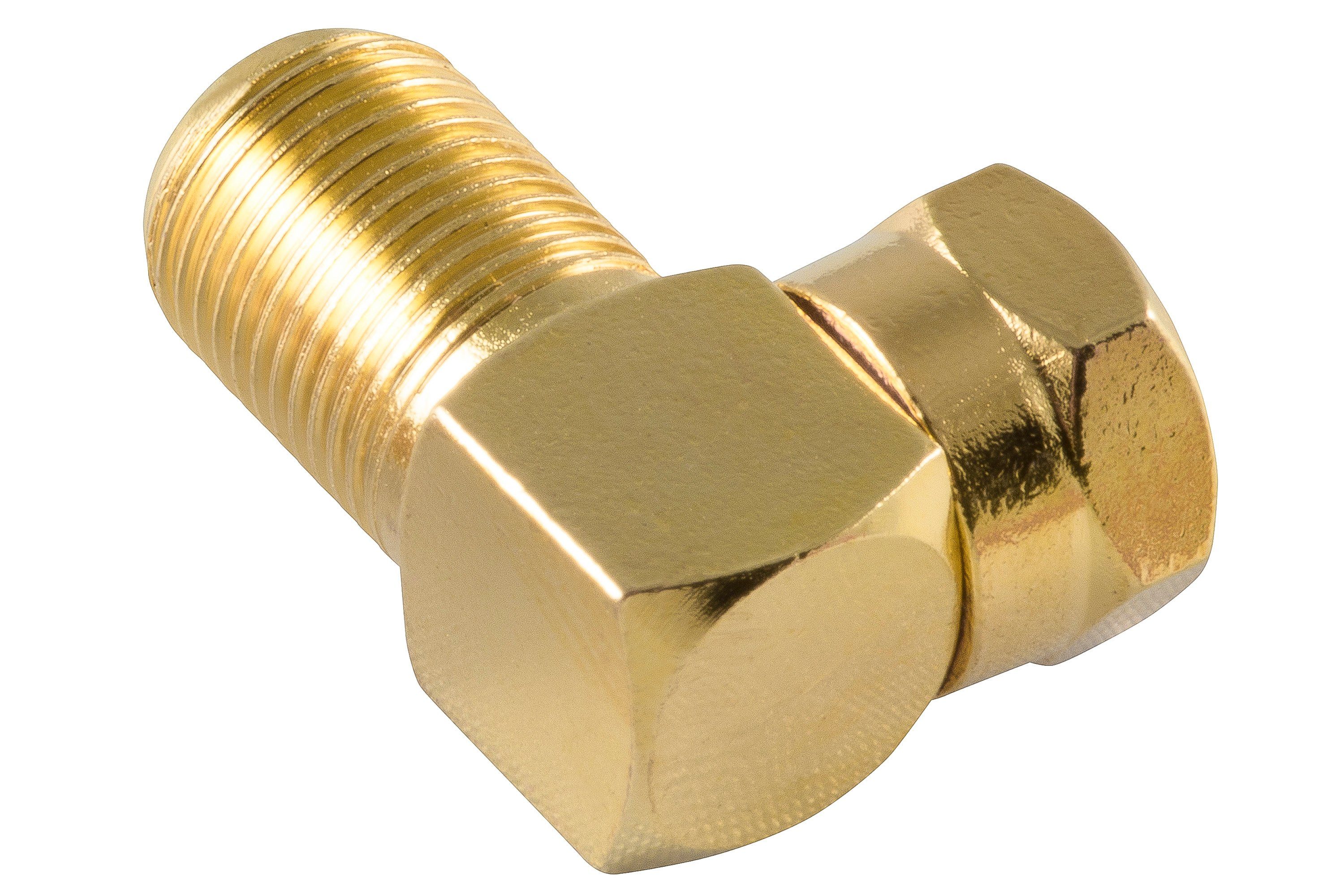 Poppstar SAT-Winkel-Adapter (Antennen Winkeladapter 90 Grad gewinkelt) SAT-Kabel, F-Verbinder, F-Verbinder, 2x Coax F-Kupplung auf F-Stecker (Winkelstecker für Koaxialkabel)