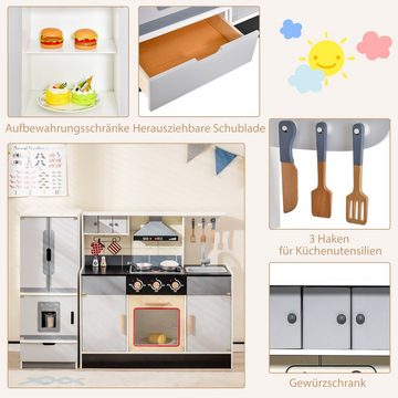 COSTWAY Spielküche Kinderküche, mit trennbaren Kühlschrank