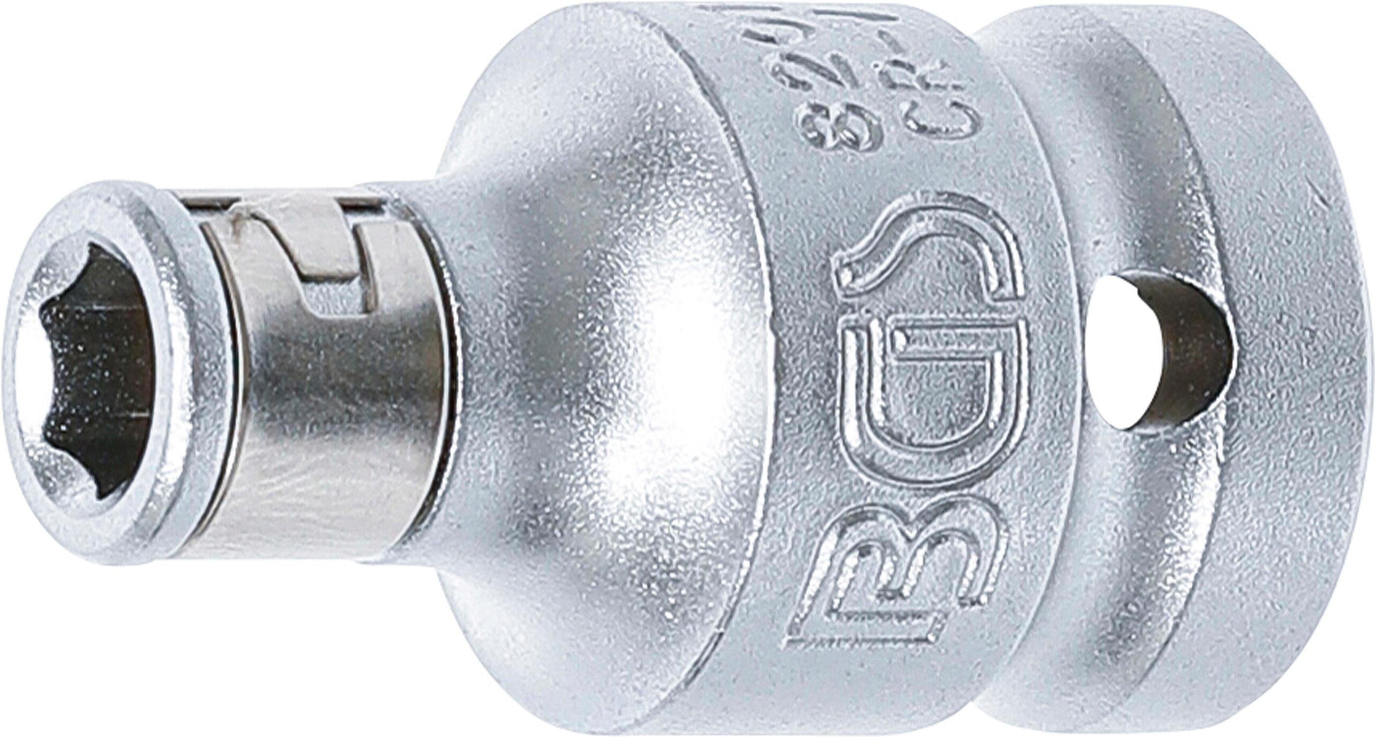 BGS technic Bit-Schraubendreher Bit-Adapter mit Haltekugel, Innenvierkant 12,5 mm (1/2), Innensechskant 6,3 mm (1/4)