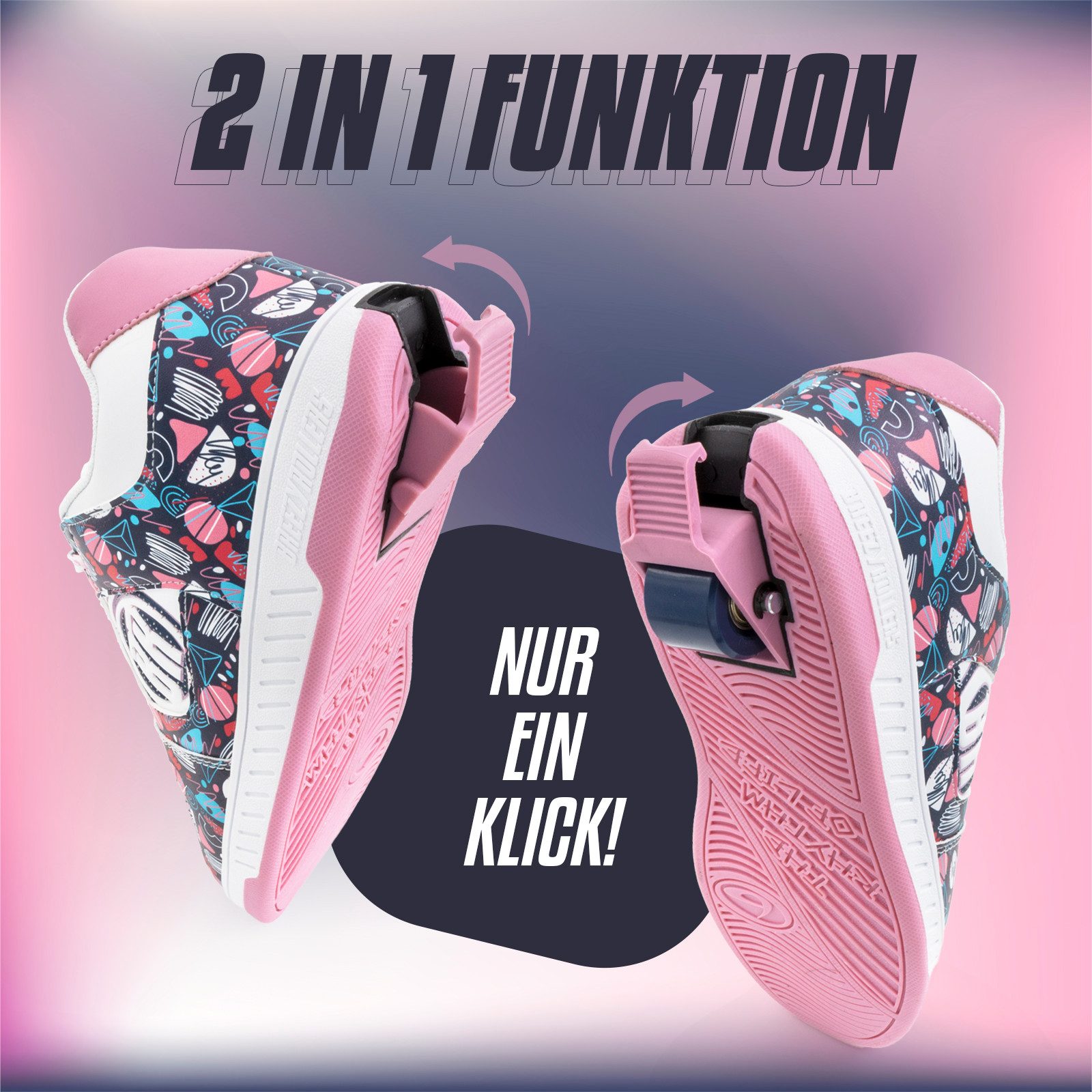 BREEZY ROLLERS Schuhe mit Rollen Rollschuhe Sneaker Heelys 2-in-1 Kinderschuhe Rollschuhe