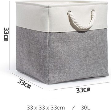 Zedelmaier Aufbewahrungskorb Faltbare Aufbewahrungskörbe aus Baumwolle (Set, Set of 4), Aufbewahrungswürfel mit Griffen für Regalschrank