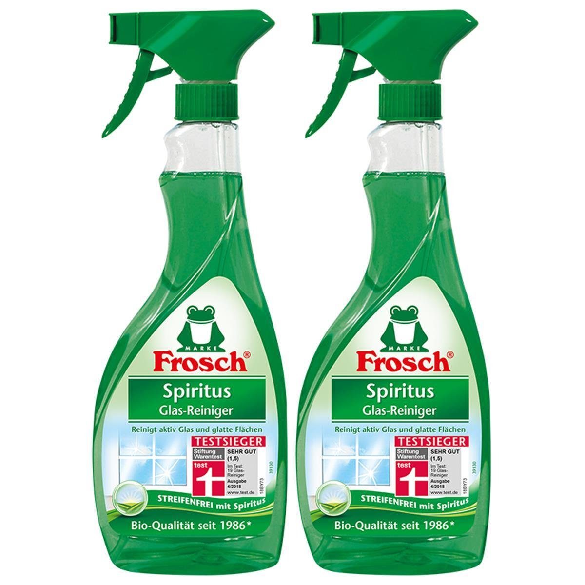 Frosch 2x Spiritus ml FROSCH 500 Glasreiniger Sprühflasche Glas-Reiniger