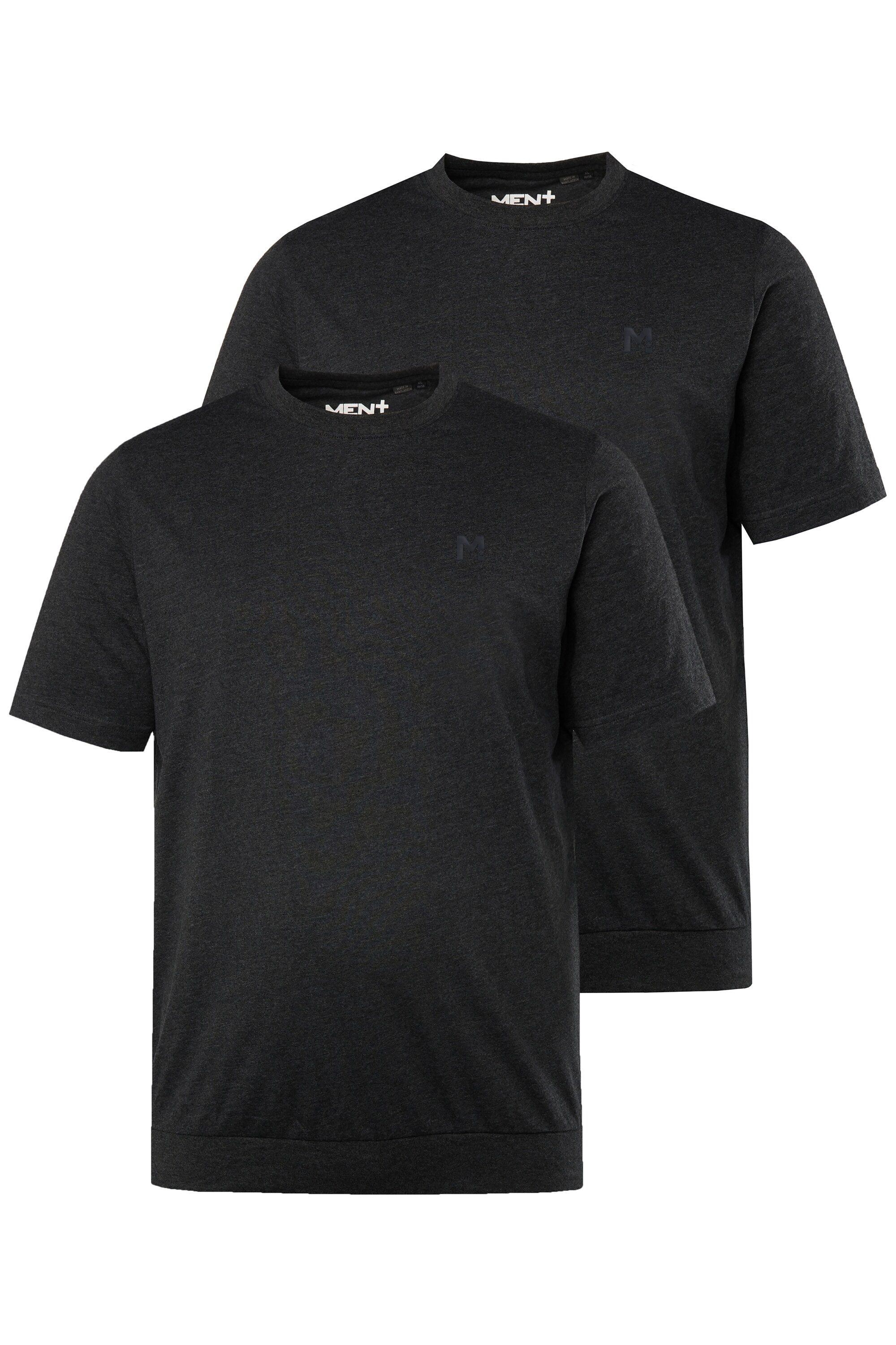Men Plus T-Shirt T-Shirts 2er-Pack Bauchfit Basic Halbarm