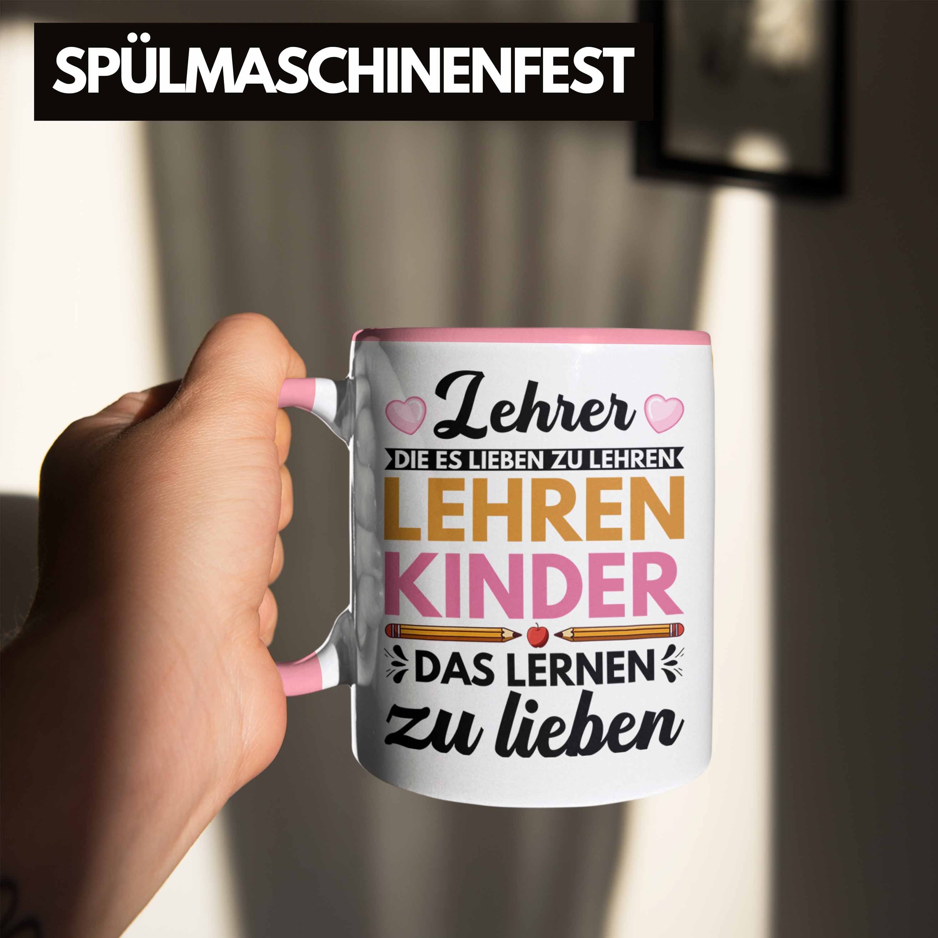 zum Tasse Lehrerin Danke Trendation Abschiedsgeschenk Lehrer Klassenlehrerin Trendation - Rosa Geschenk Abschied Tasse Geschenkidee