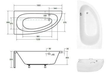 JVmoebel Eckwanne Unförmige Bad Wanne Eck Badewannen Design Badezimmer Wannen, Unförmige Bad Wanne Eck Badewannen Design Badezimmer