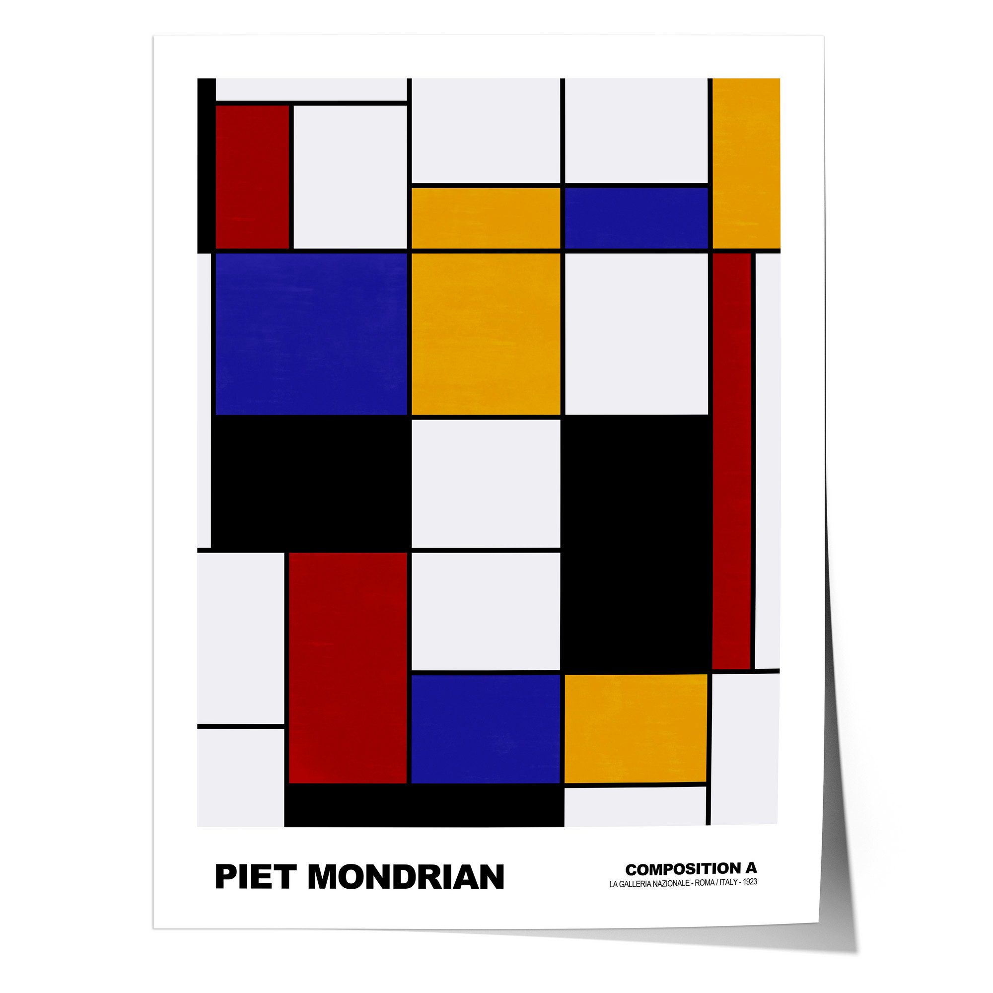 JUSTGOODMOOD Poster Piet Mondrian · Composition A · Abstrakte Kunst im De Stijl Stil, (1 St), verschiedene Größen wählbar