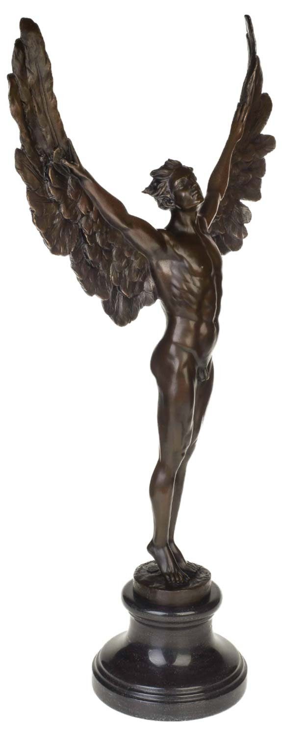 Skulptur Flügel Bronzeskulptur Figur A Ikarus im Bronze Aubaho Statue Engel Mythologie