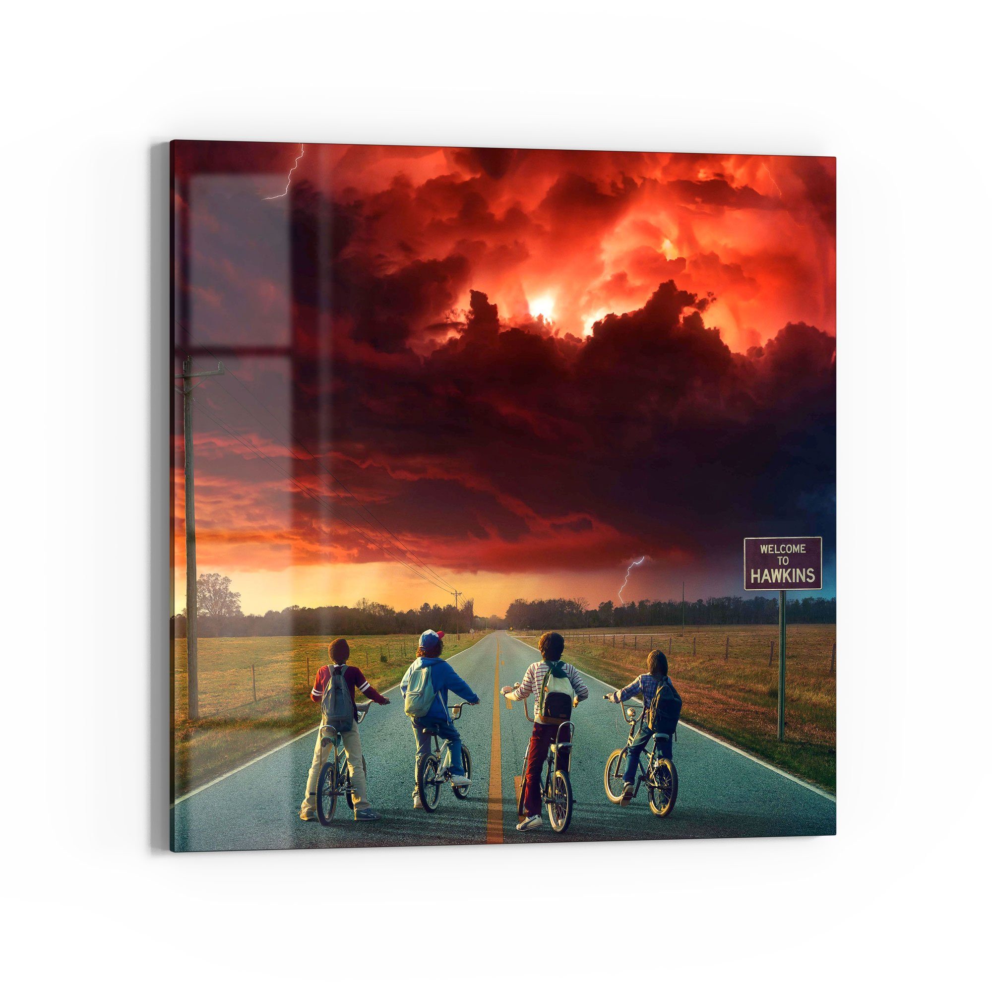 DEQORI Glasbild 'Stranger Things Mystisch', 'Stranger Things Mystisch', Glas Wandbild Bild schwebend modern