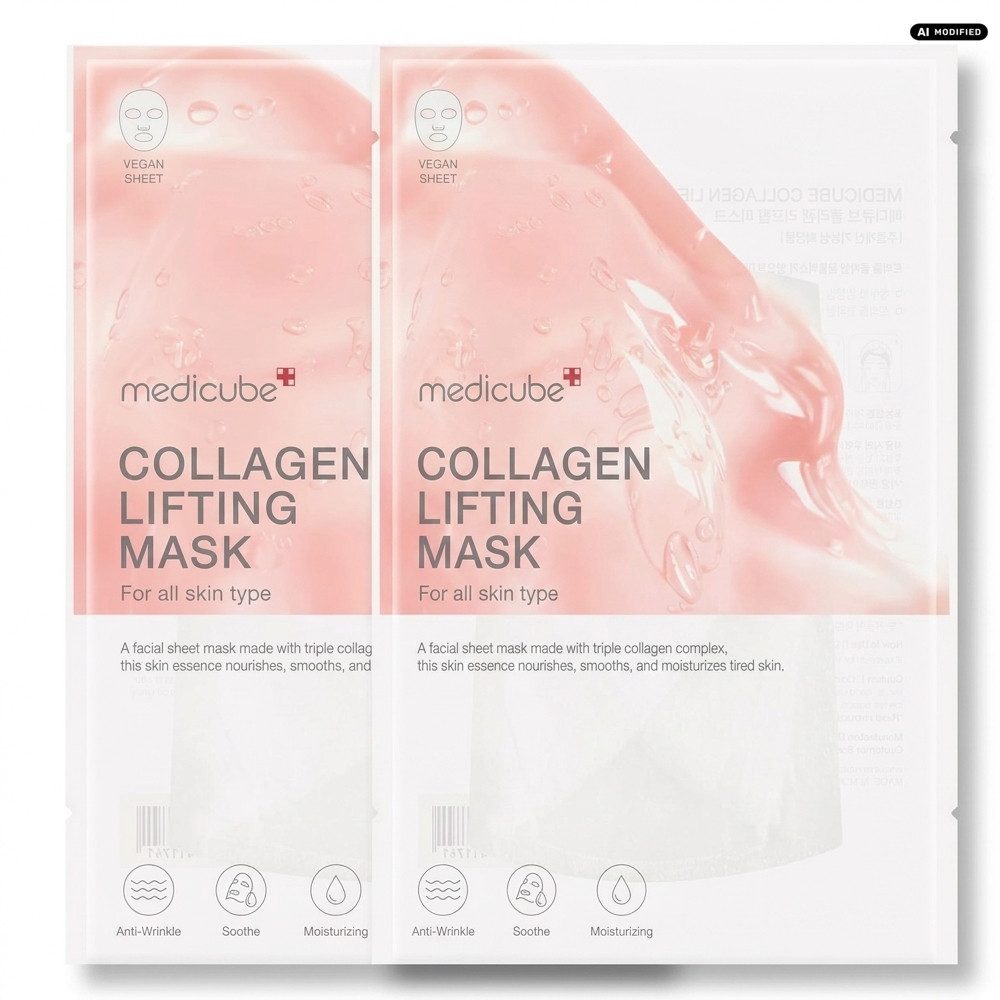Medicube Gesichtsmaske Medicube Collagen Lifting Mask 2er Set, 1-tlg., Vorteilspack mit zwei straffenden Tuchmasken